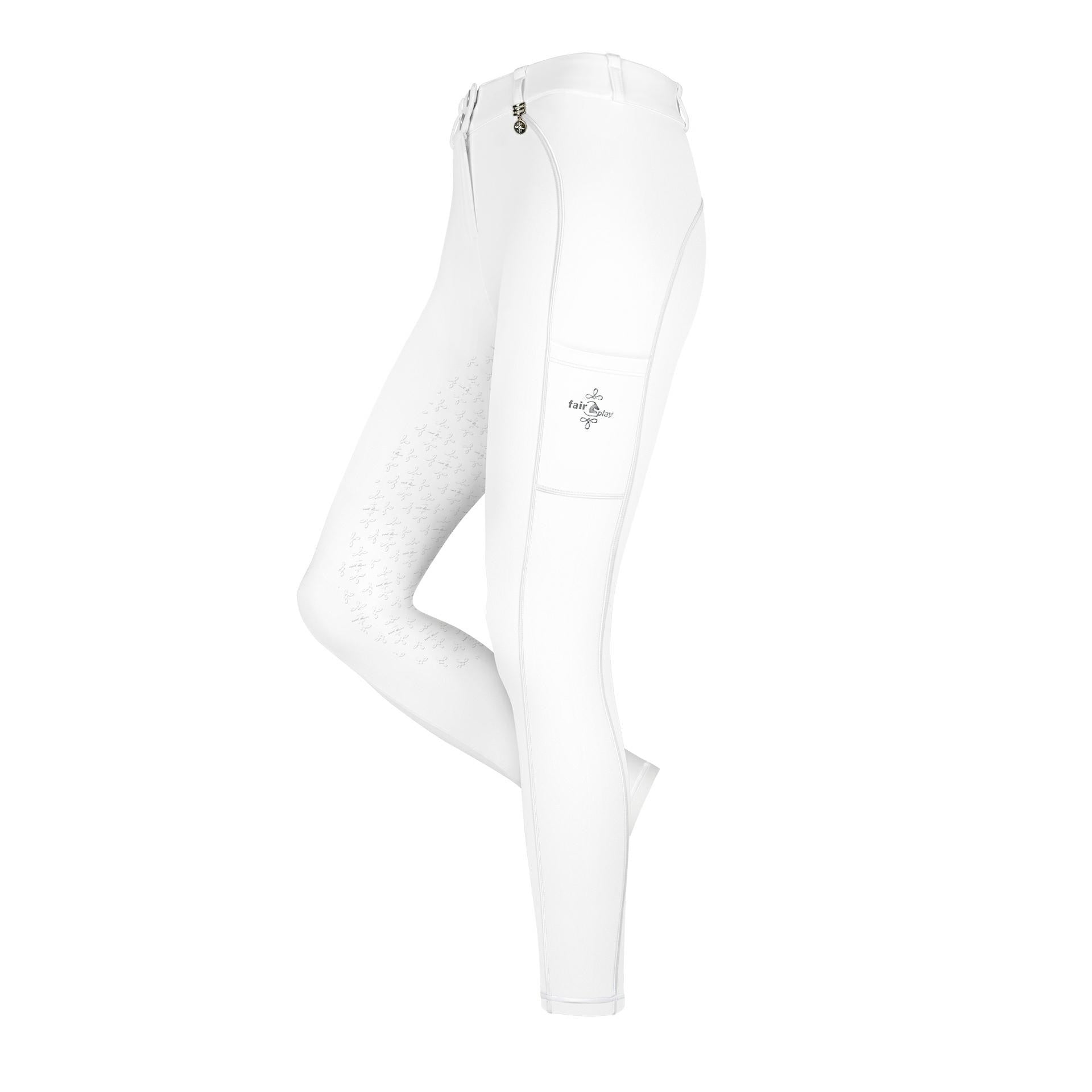 Fair Play ARMIDA Full Grip, High Rise Breeches, White