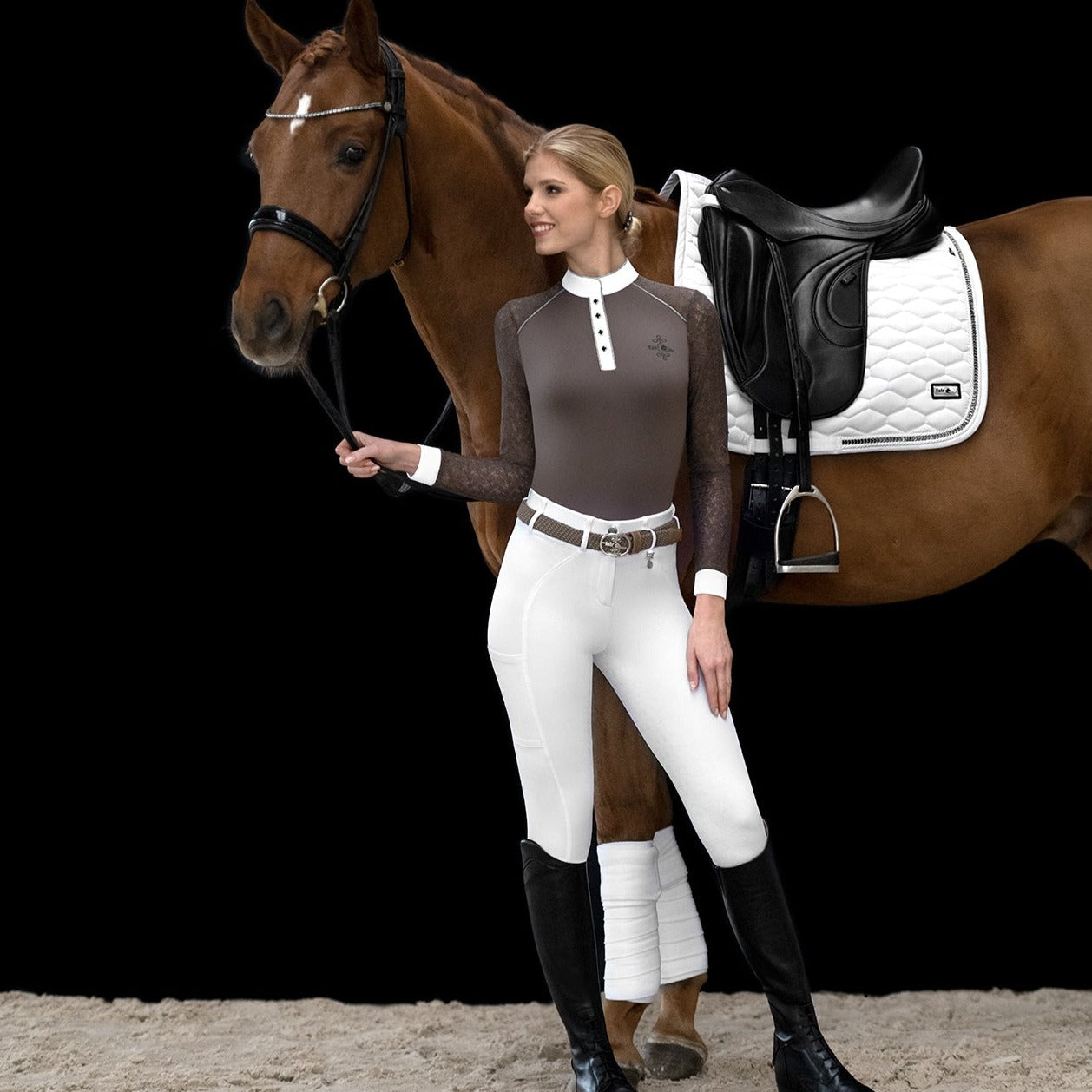 Fair Play ARMIDA Full Grip, High Rise Breeches, White