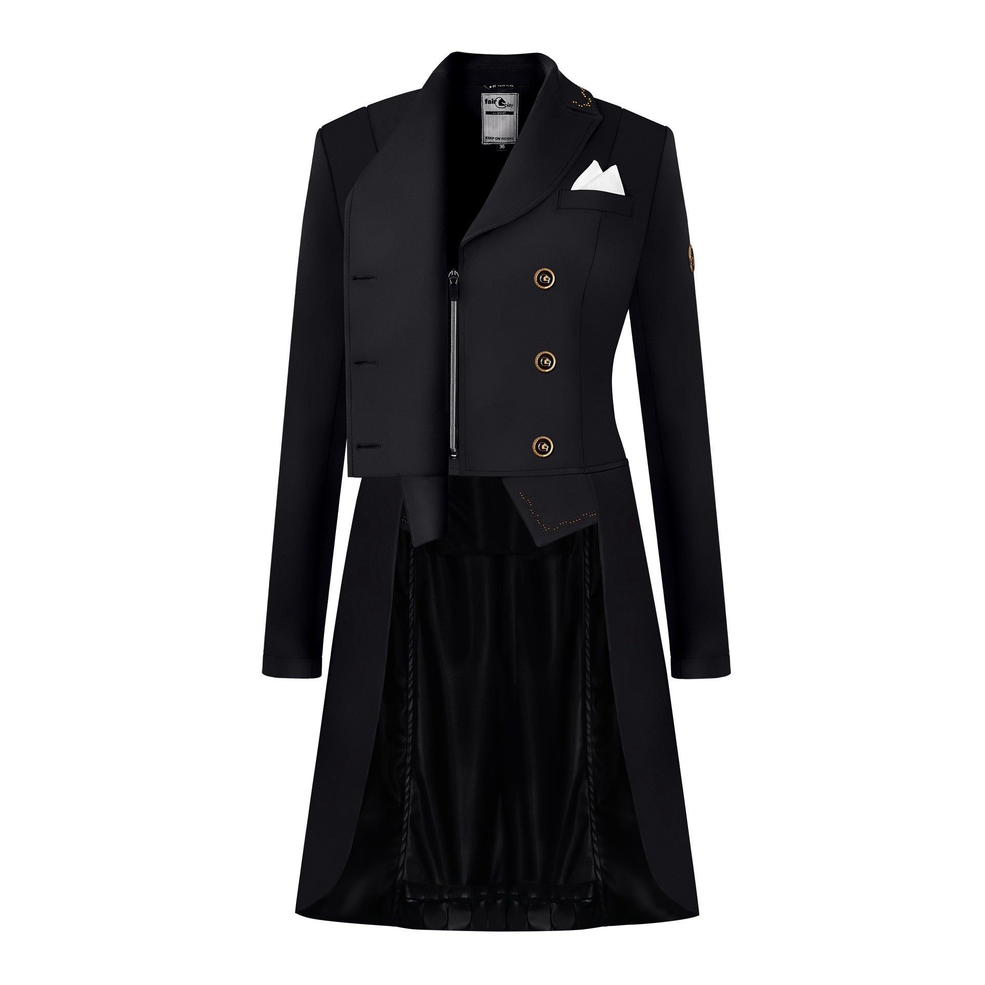Fair Play Ladies Dressage Tailcoat NADINE Vintage Gold, Black