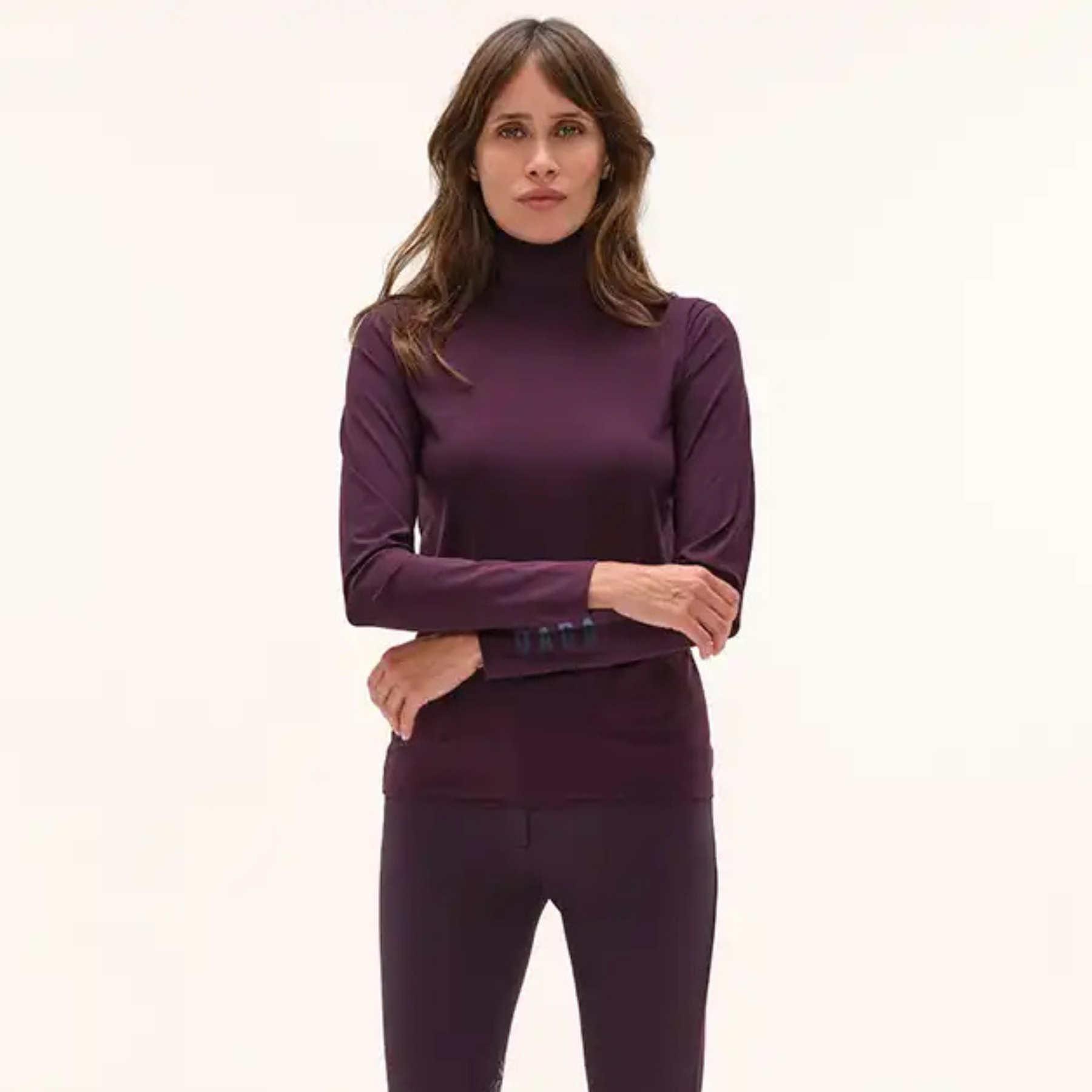 Dada Sport Consul Ladies Funnel Collar Long Sleeve T-Shirt, Dark Muscat