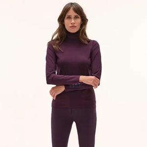 Dada Sport Consul Ladies Funnel Collar Long Sleeve T-Shirt, Dark Muscat