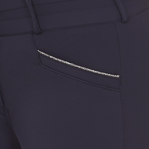 Schockemohle Summer Heather Mid Rise, Full Grip Breeches, Dark Blue