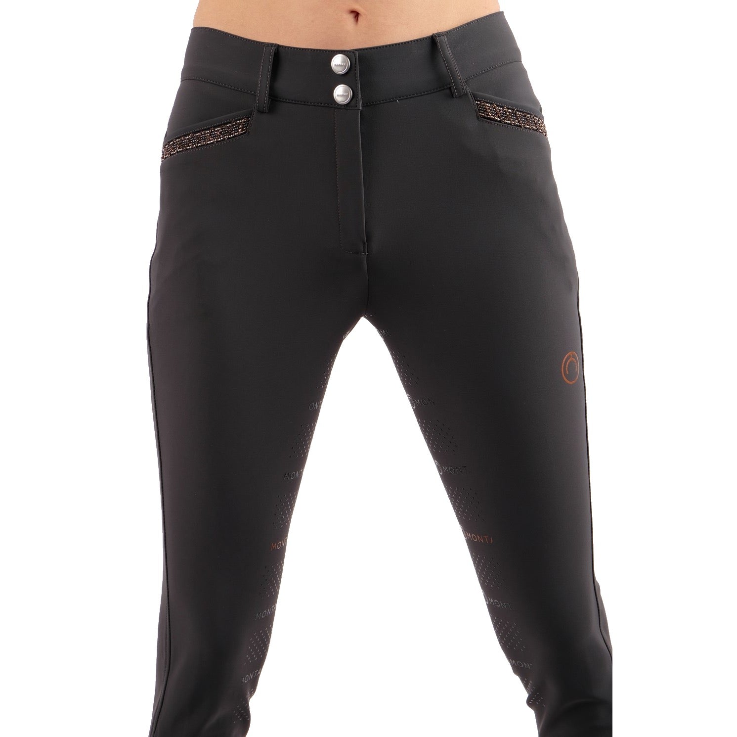 Montar Erin Pearl Soft-tech Full Grip Breeches, Gray
