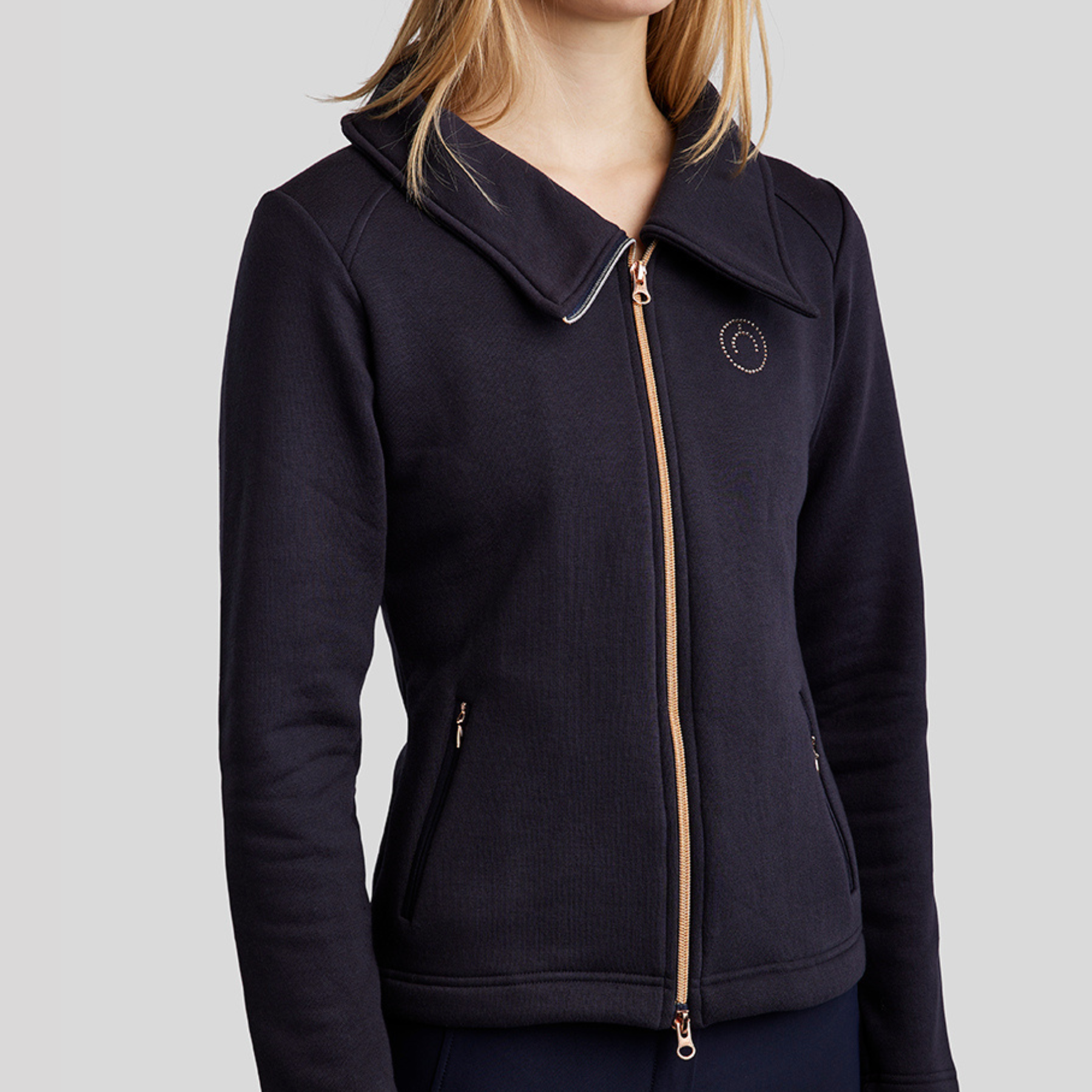 Montar MoNaja Rosegold Full Zip Sweatshirt, Dark Navy
