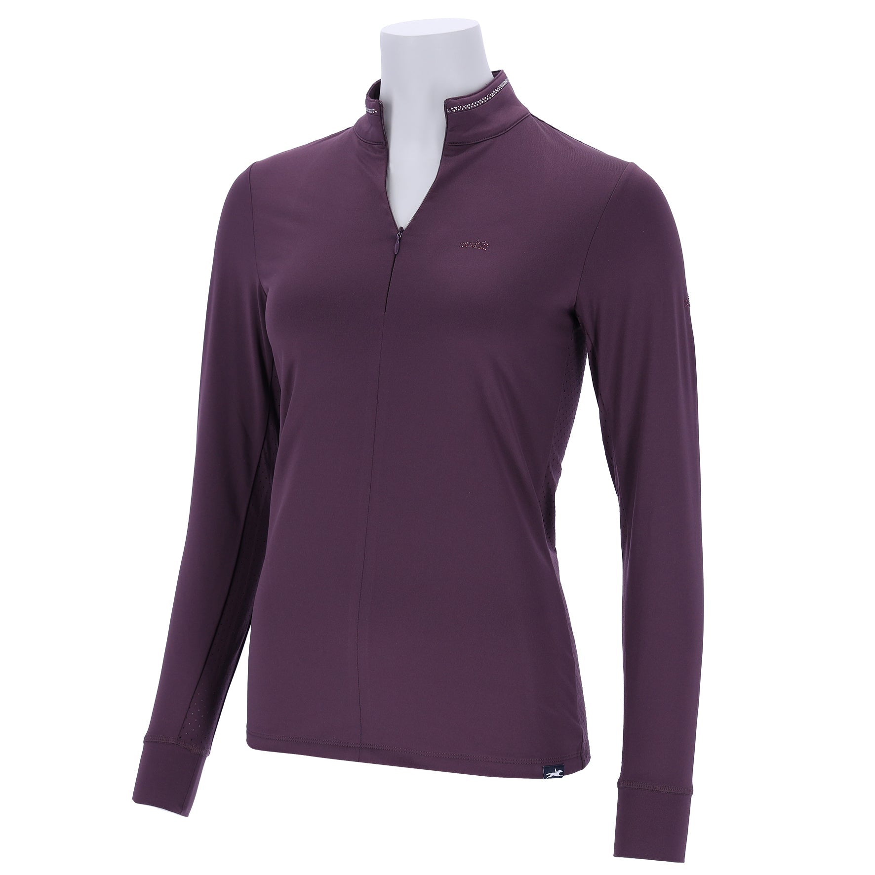 Schockemohle SPPeppa Ladies Long Sleeve 1/2 Zip Training Shirt, Deep Mauve