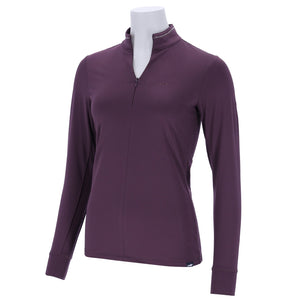 Schockemohle SPPeppa Ladies Long Sleeve 1/2 Zip Training Shirt, Deep Mauve