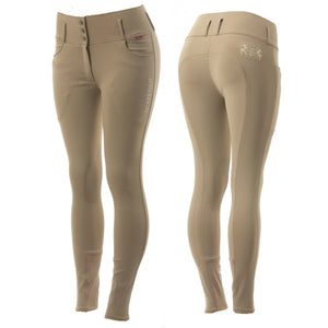 B Vertigo Meghan Women's Highwaist Knee Patch Breeches, Weathered Teak