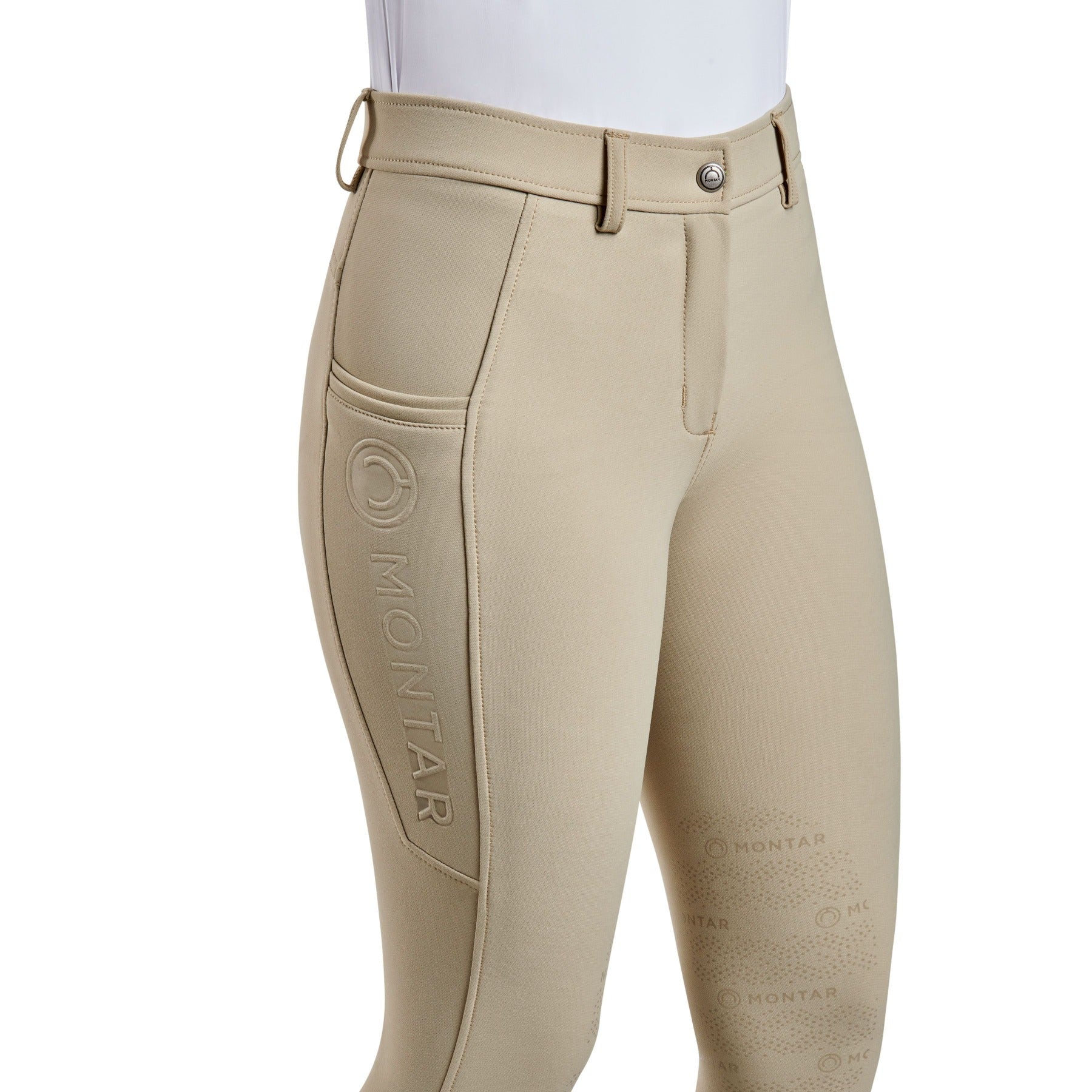 Montar Angela Yati Normal Waist Breeches - Knee Grip, Beige