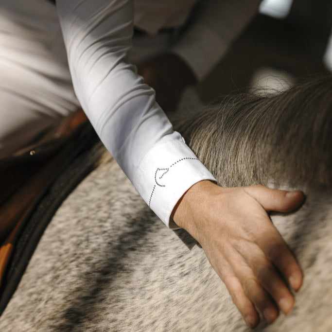 Equithéme Julia Ladies Long Sleeve Show Shirt, White