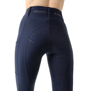 Montar Shelby ShapeTight Ladies High Rise Full Grip Riding Leggings, Dark Navy