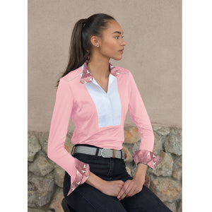 Chestnut Bay Sky Cool Liberty Ladies Show Shirt, Blush