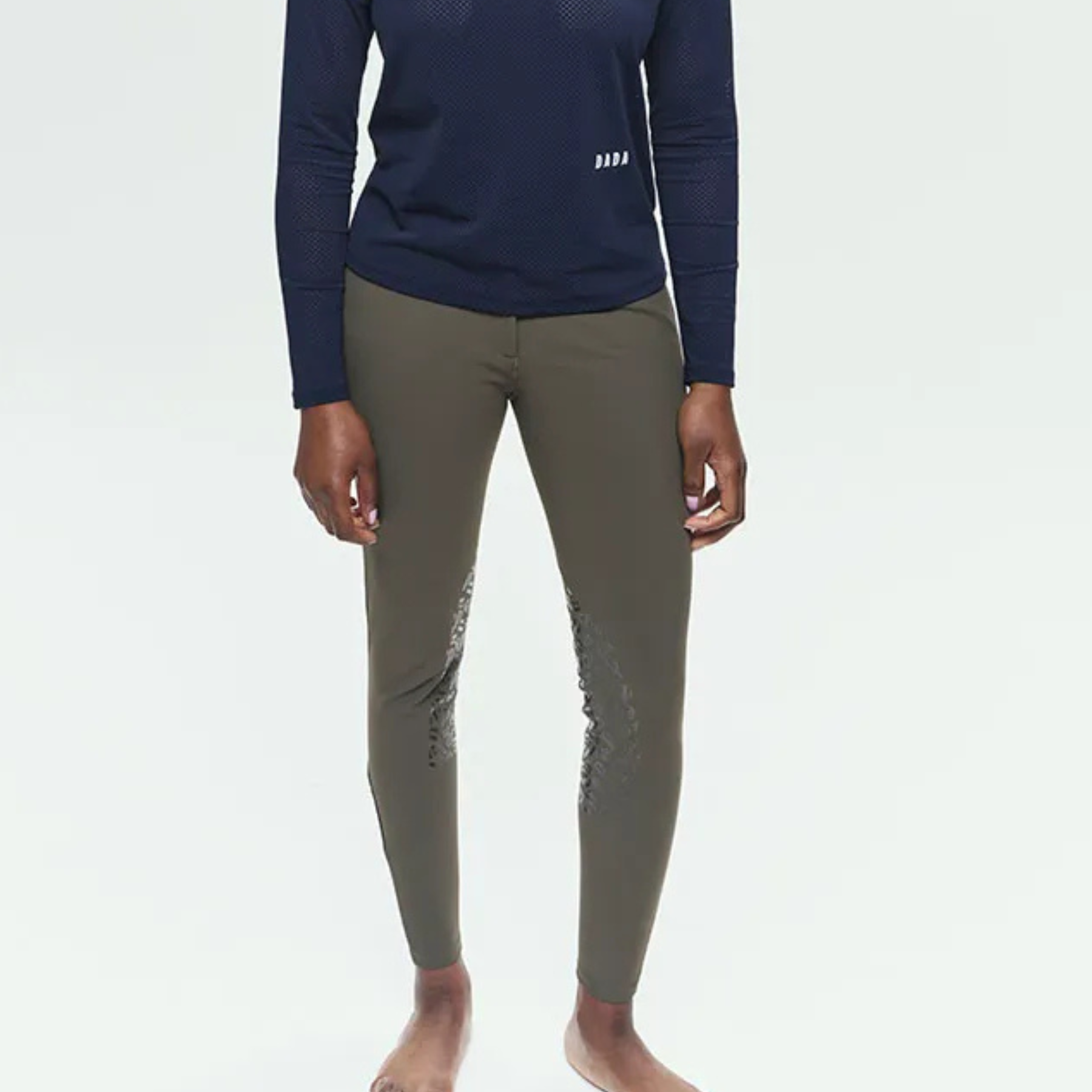Dada Sport Kit New Ladies Knee Grip Breeches, Dark Olive