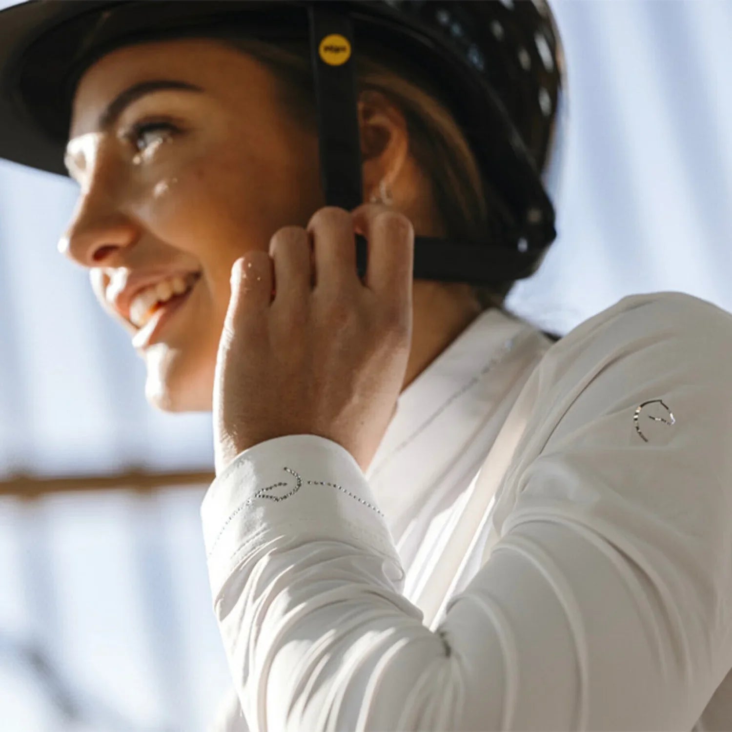 Equithéme Julia Ladies Long Sleeve Show Shirt, White