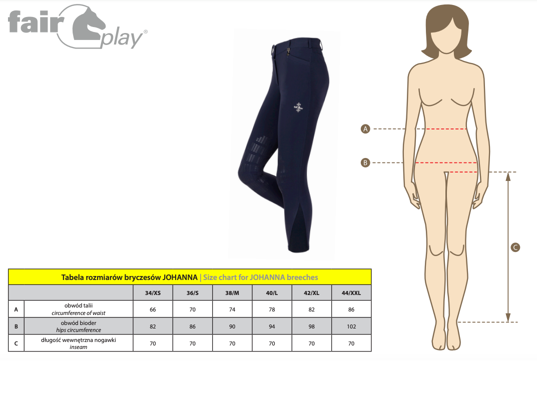 Fair Play JOHANNA Full Grip, Mid Rise Breeches, Navy