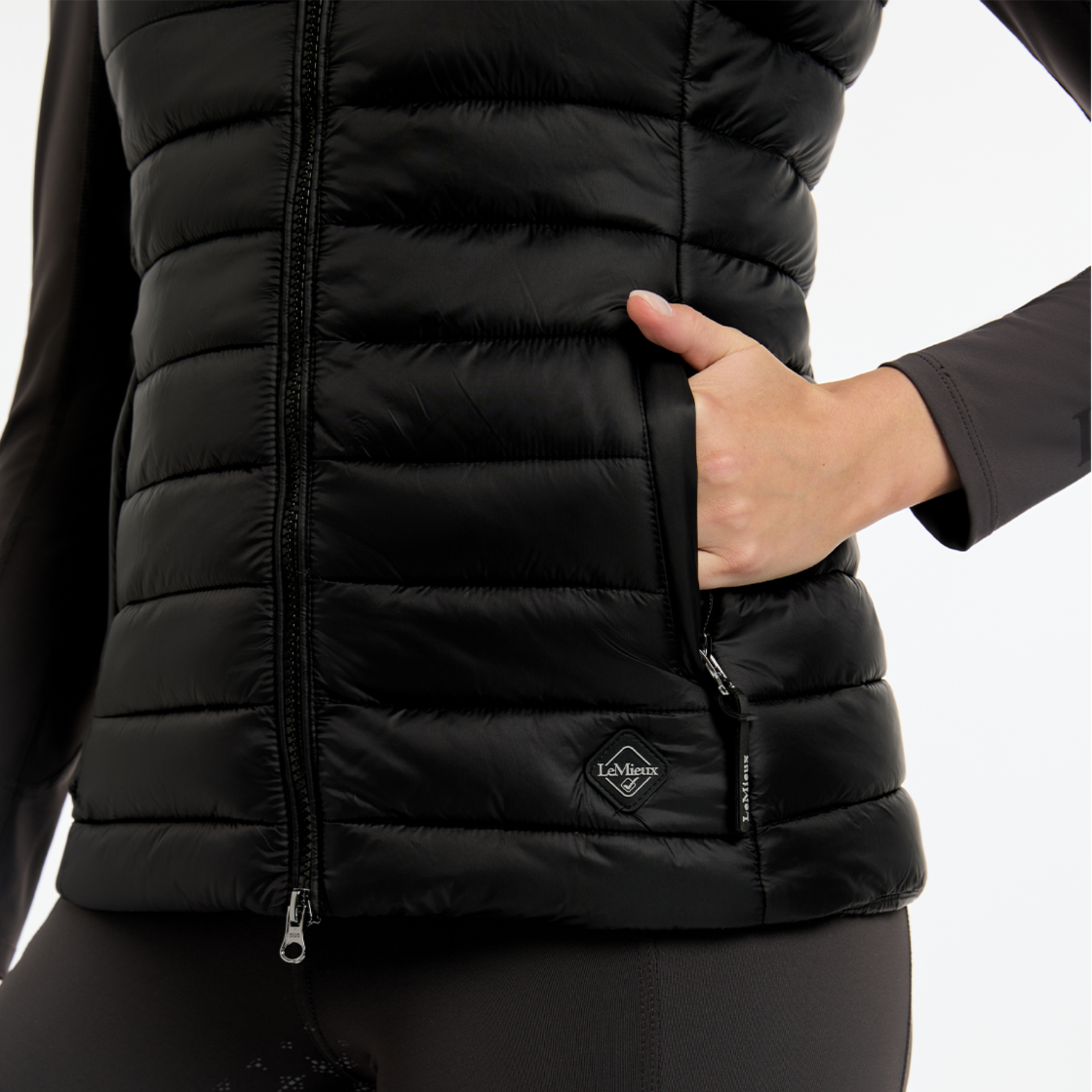 LeMieux Tilly Ladies Hooded Puffer Vest, Black
