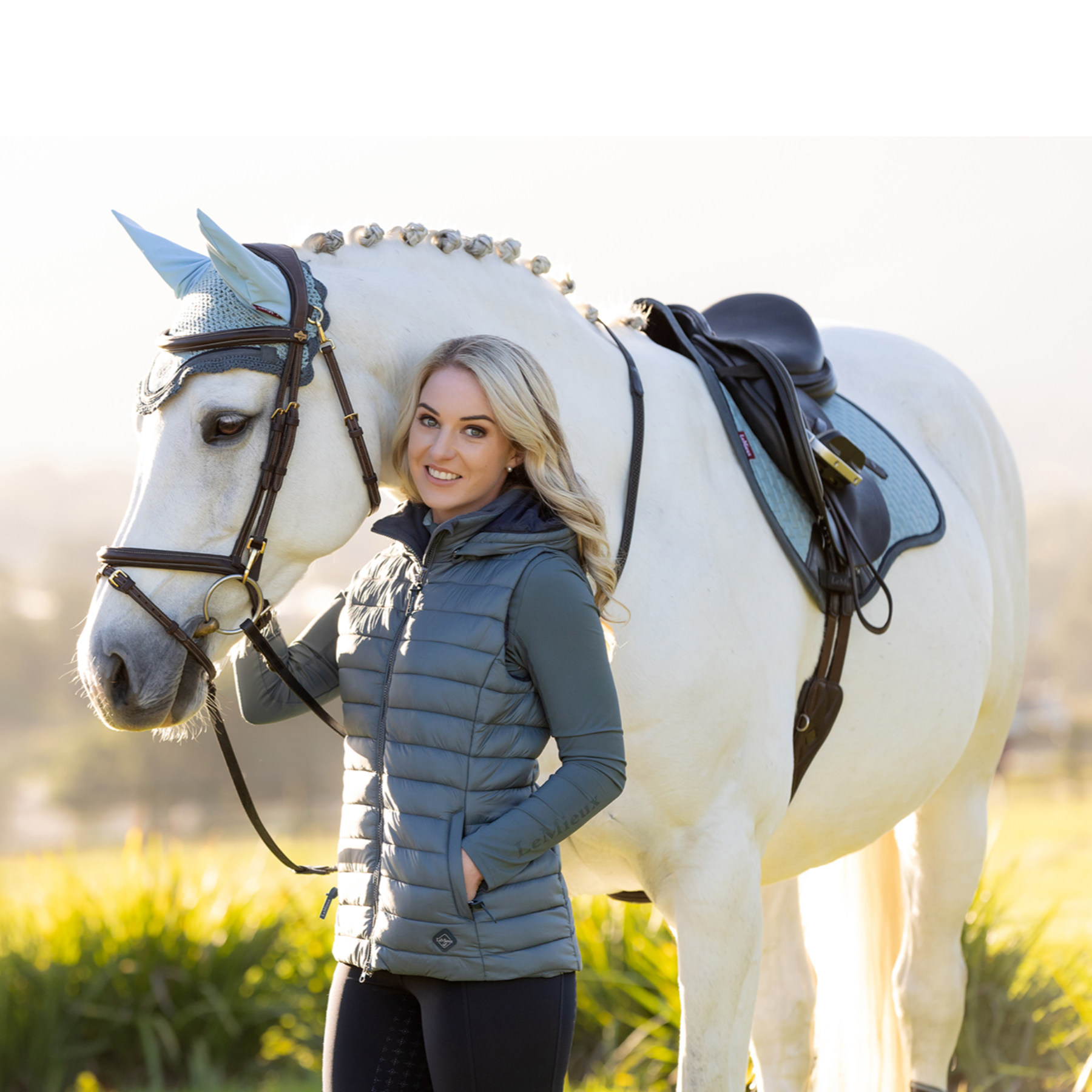 LeMieux Tilly Ladies Hooded Puffer Vest, Petrol