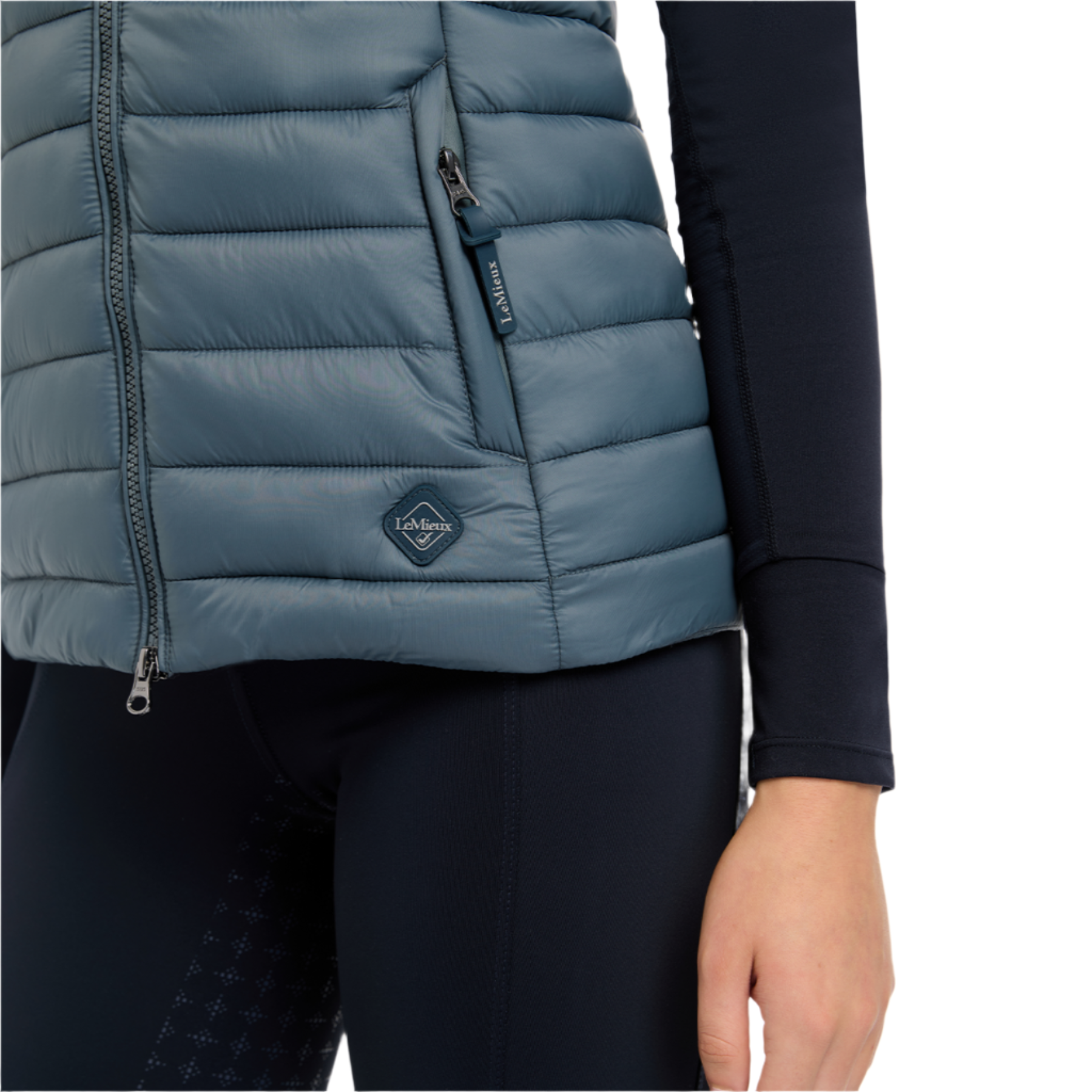 LeMieux Tilly Ladies Hooded Puffer Vest, Petrol
