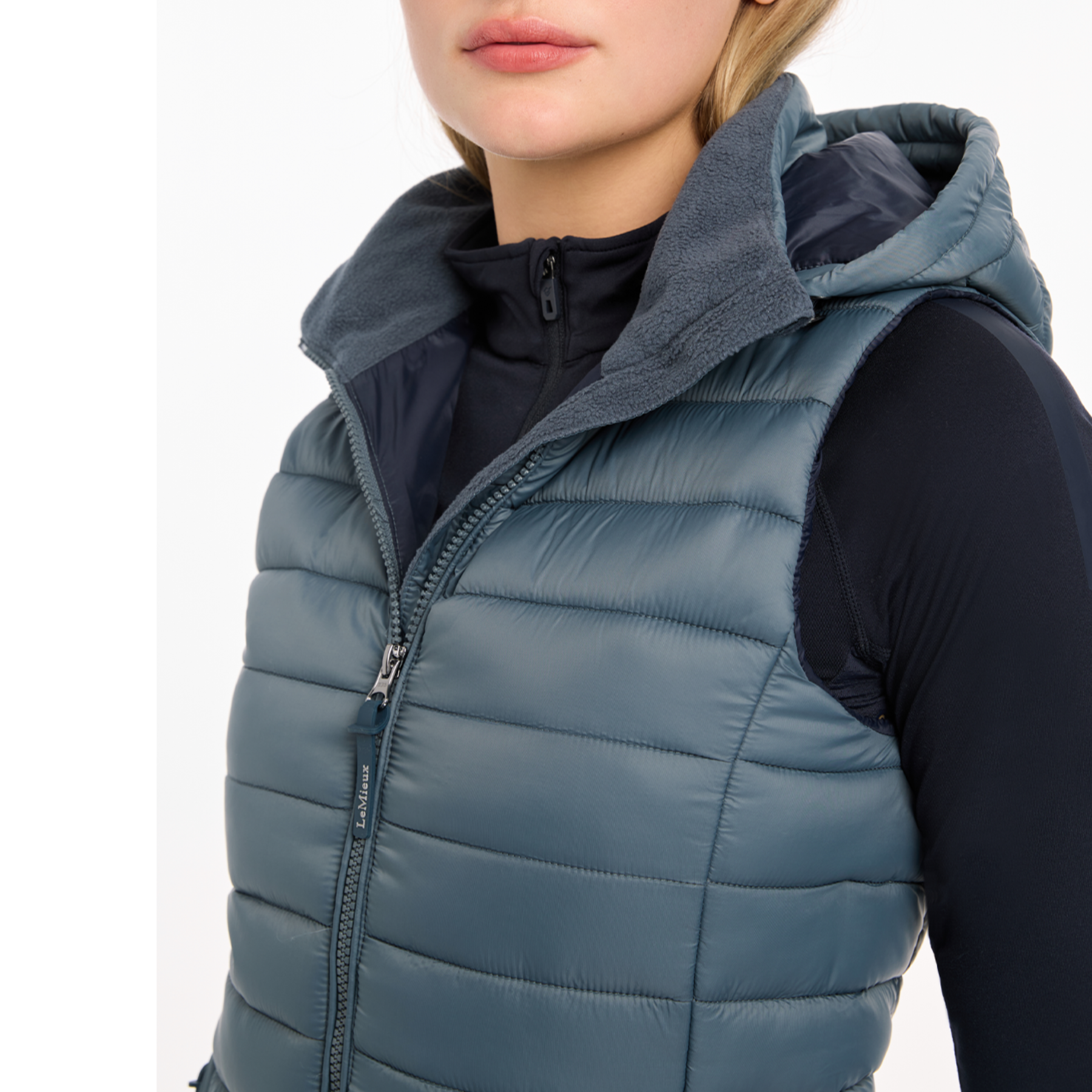LeMieux Tilly Ladies Hooded Puffer Vest, Petrol