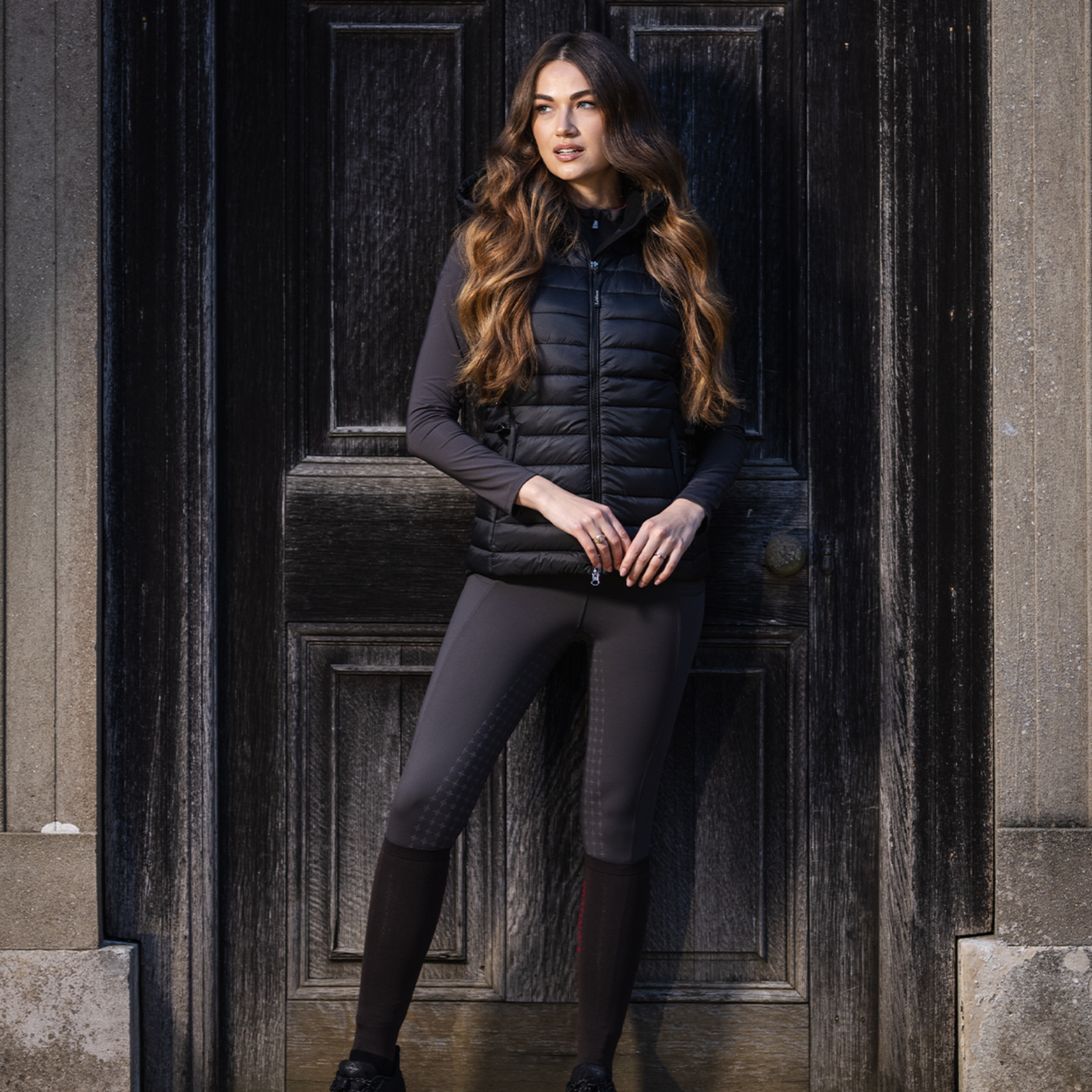 LeMieux Tilly Ladies Hooded Puffer Vest, Black