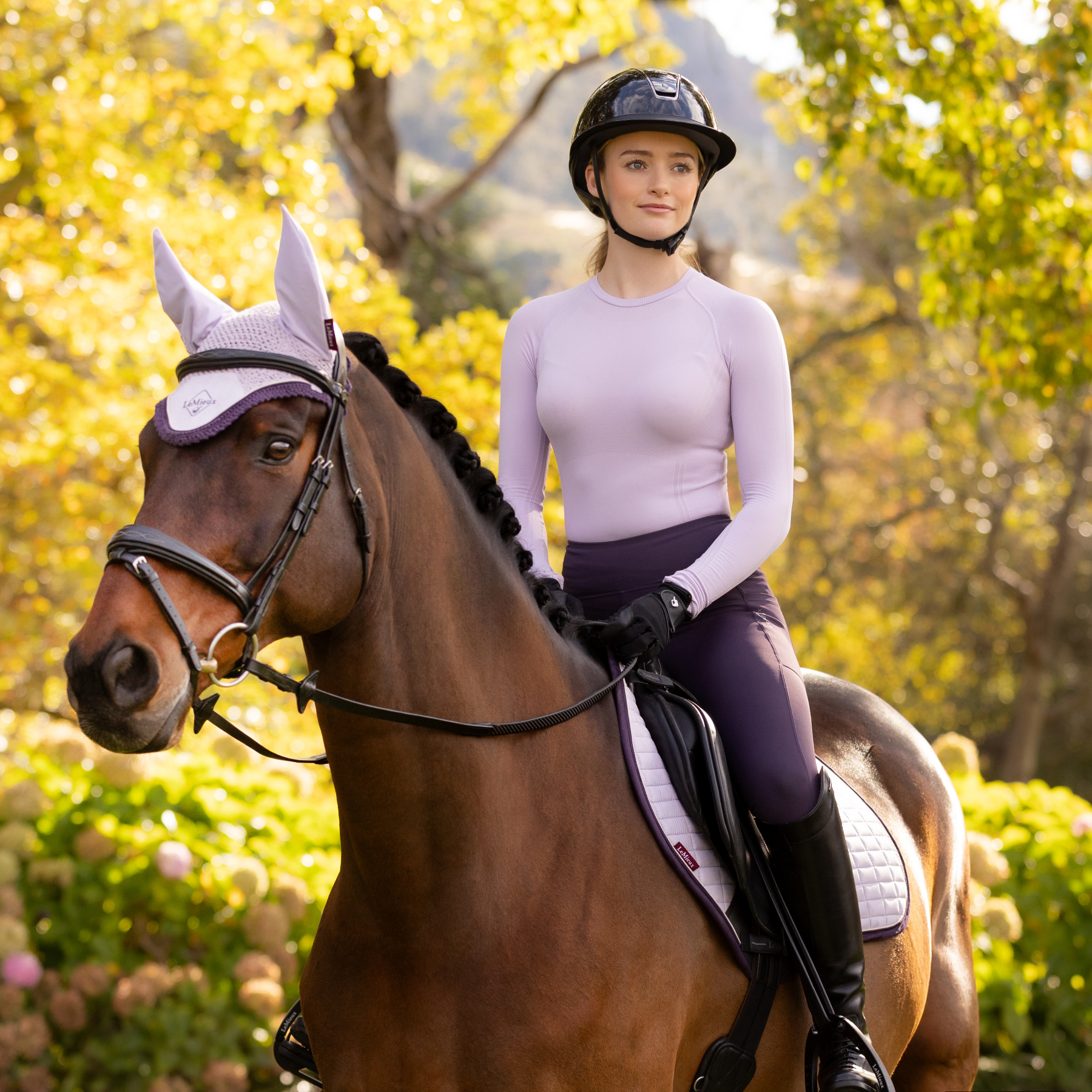 LeMieux Britney Seamless Long Sleeve Training Shirt, Lilac