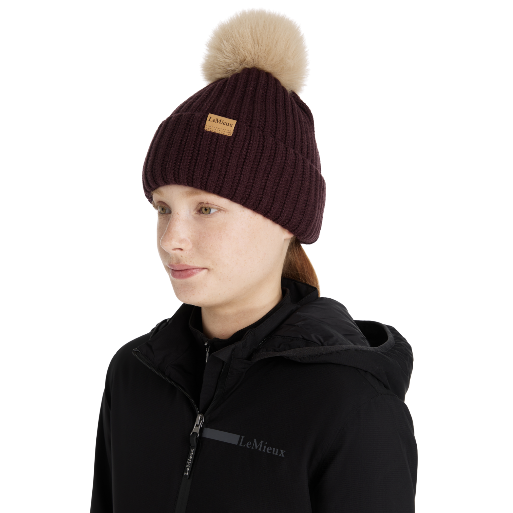 LeMieux Clara Rib Beanie, Damson
