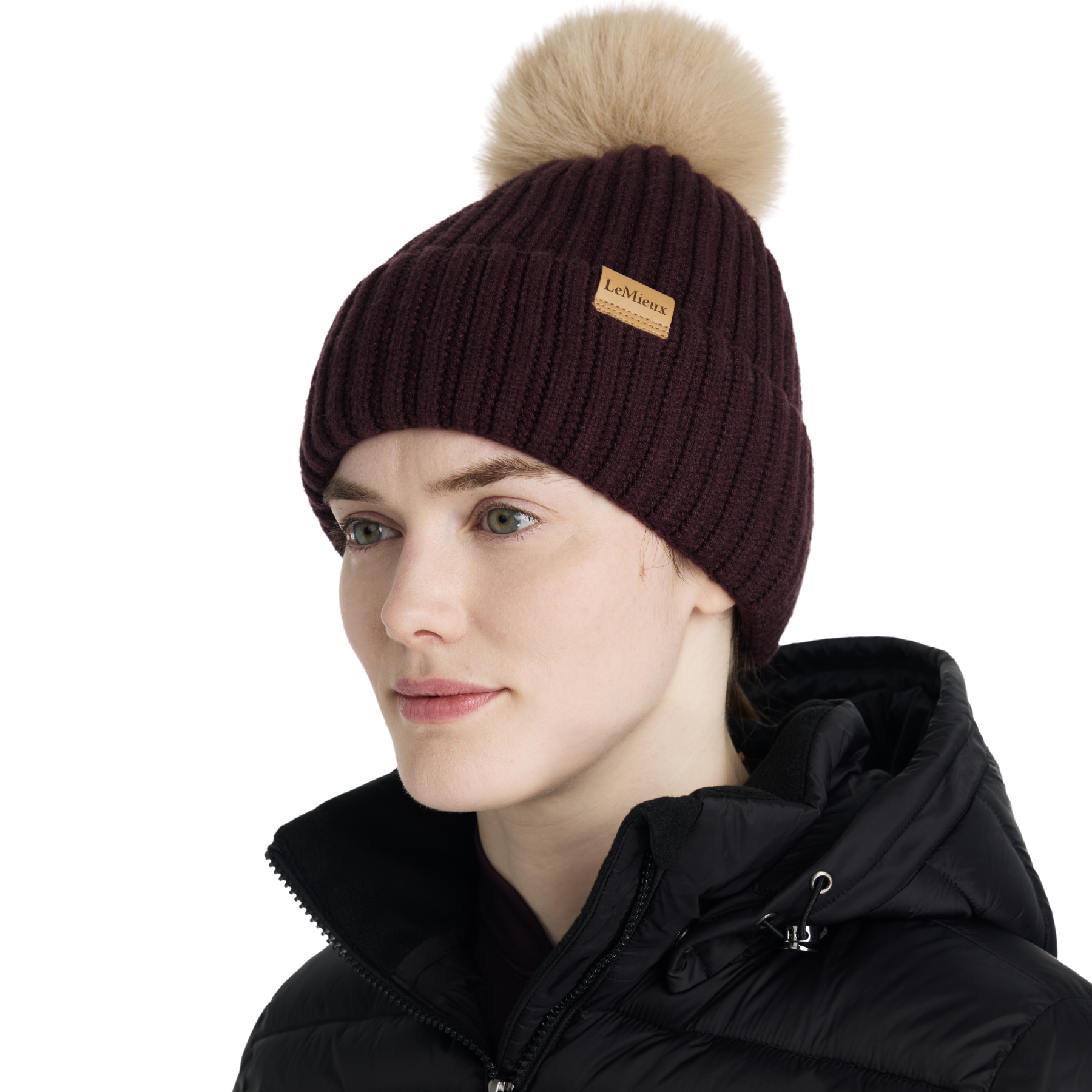 LeMieux Clara Rib Beanie, Damson