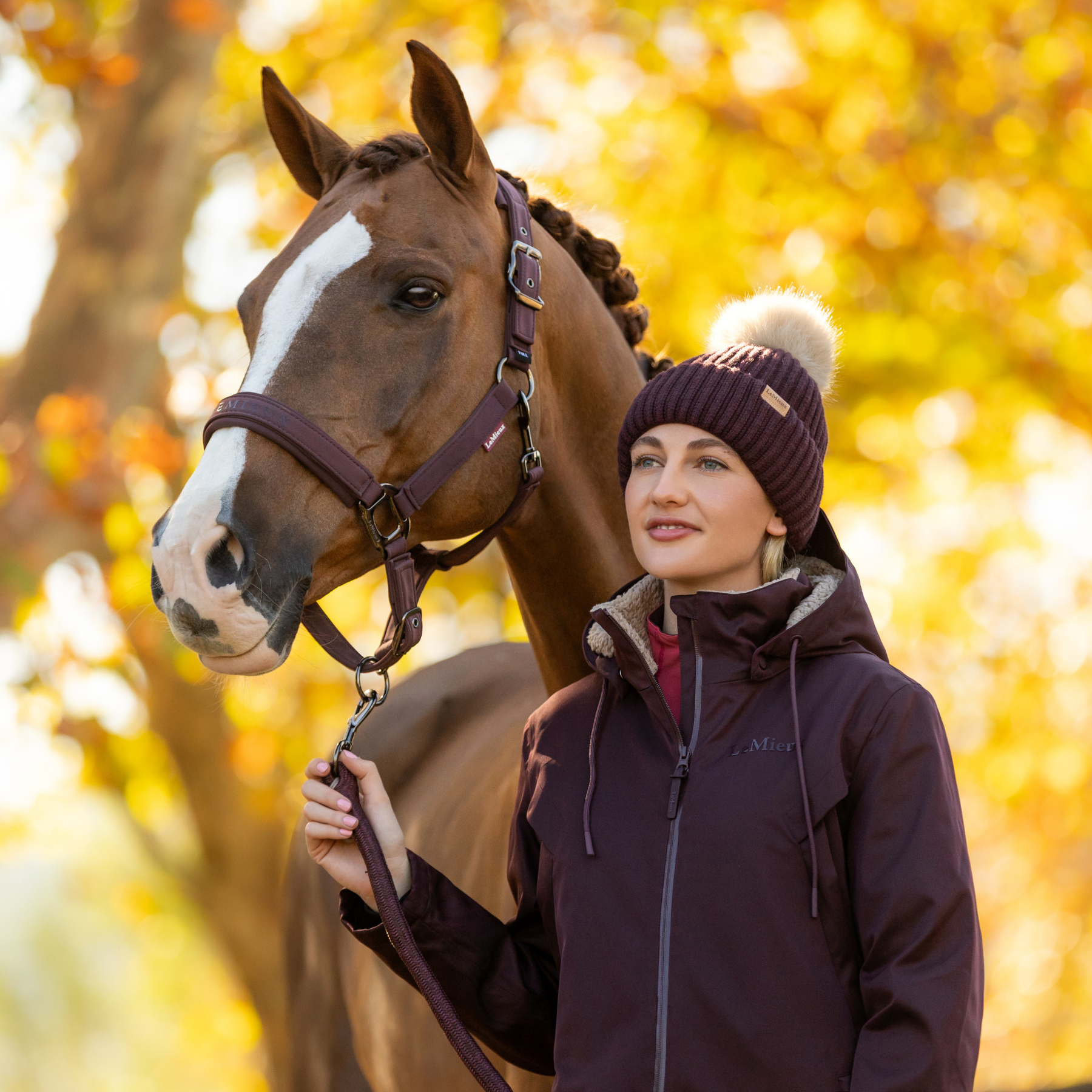 LeMieux Clara Rib Beanie, Damson