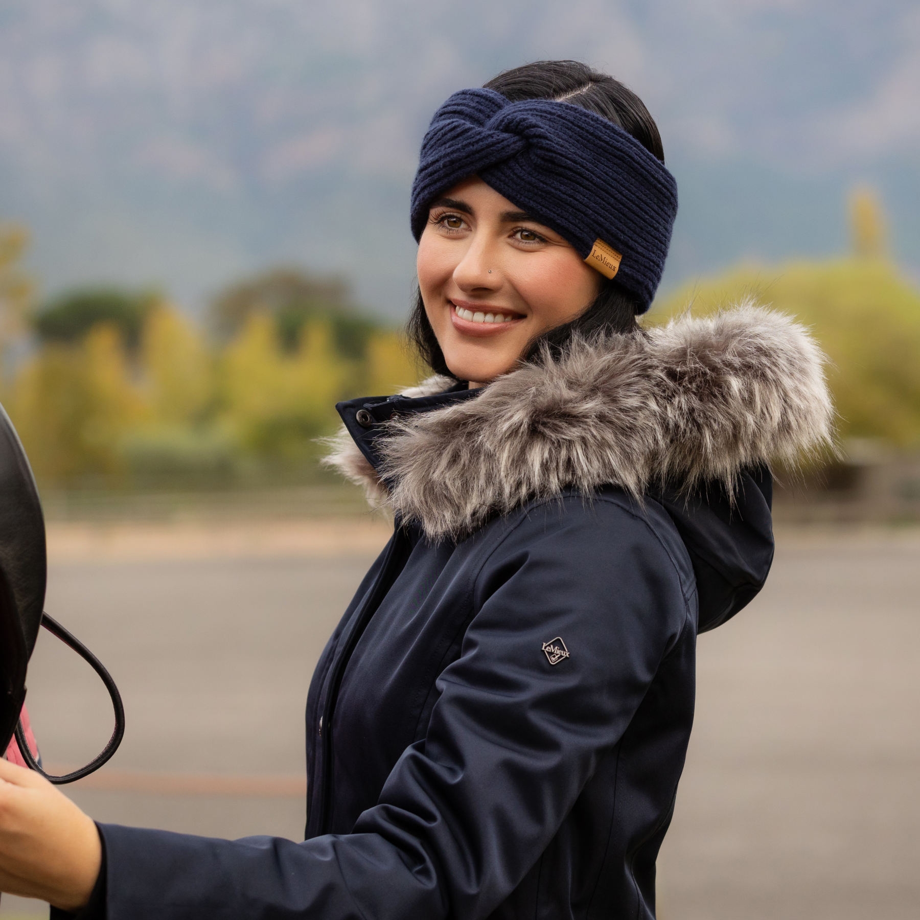 LeMieux Clara Rib Knot Headband, Navy