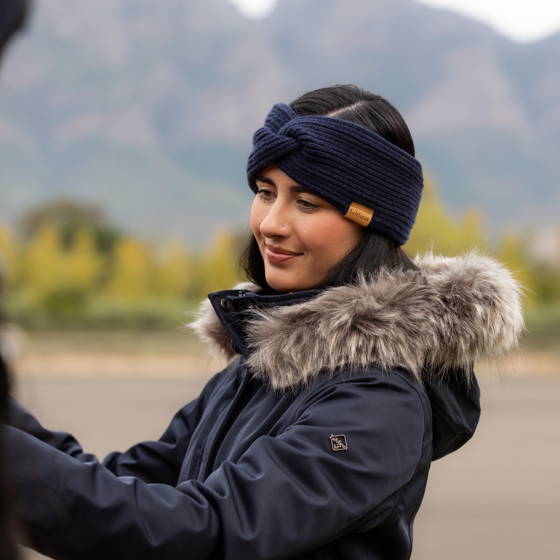 LeMieux Clara Rib Knot Headband, Navy