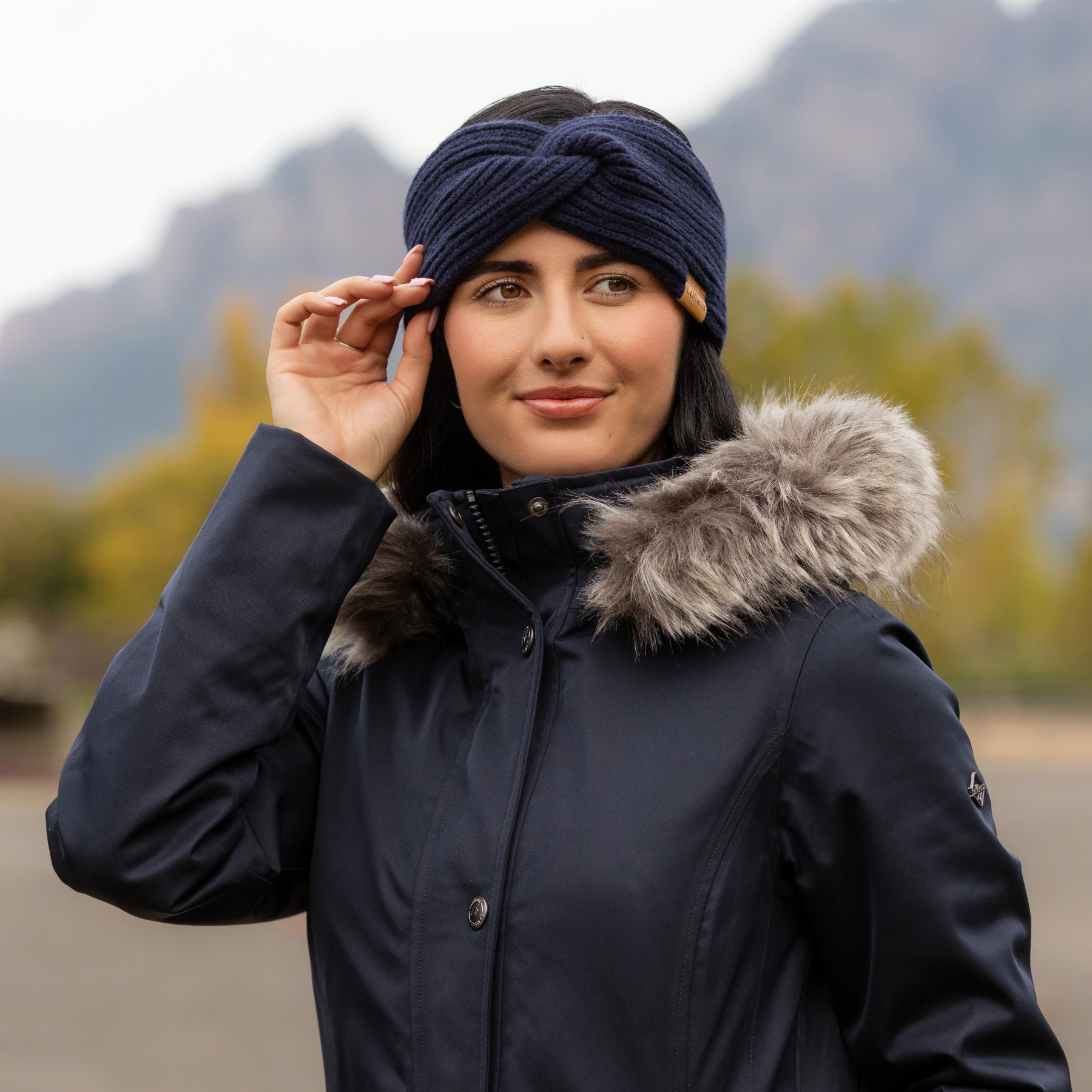 LeMieux Clara Rib Knot Headband, Navy