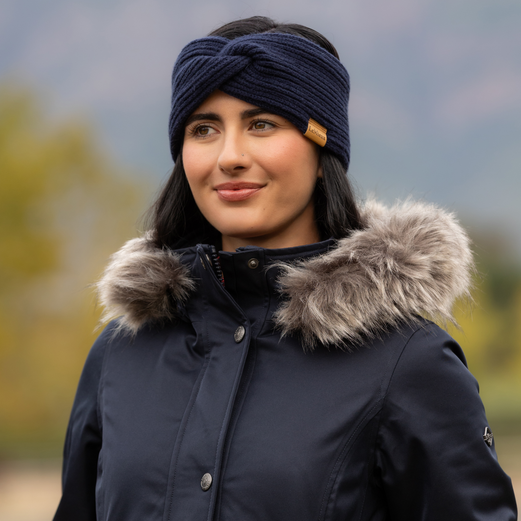 LeMieux Clara Rib Knot Headband, Navy