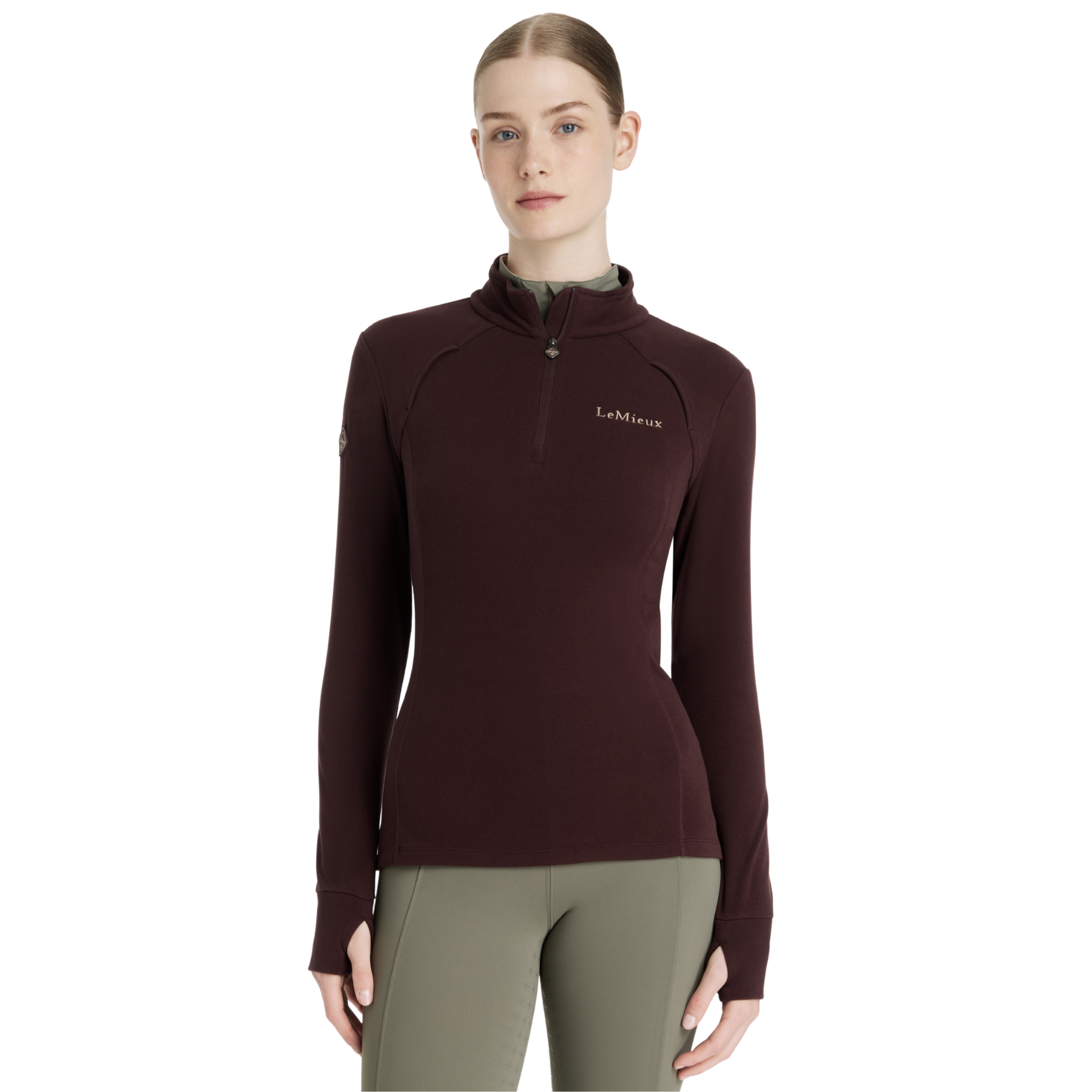 LeMieux Frances Ladies Quarter Zip Fleece, Damson