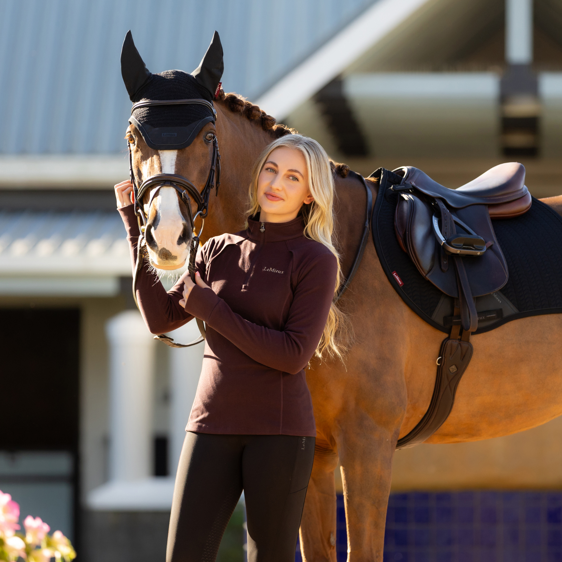 LeMieux Frances Ladies Quarter Zip Fleece, Damson