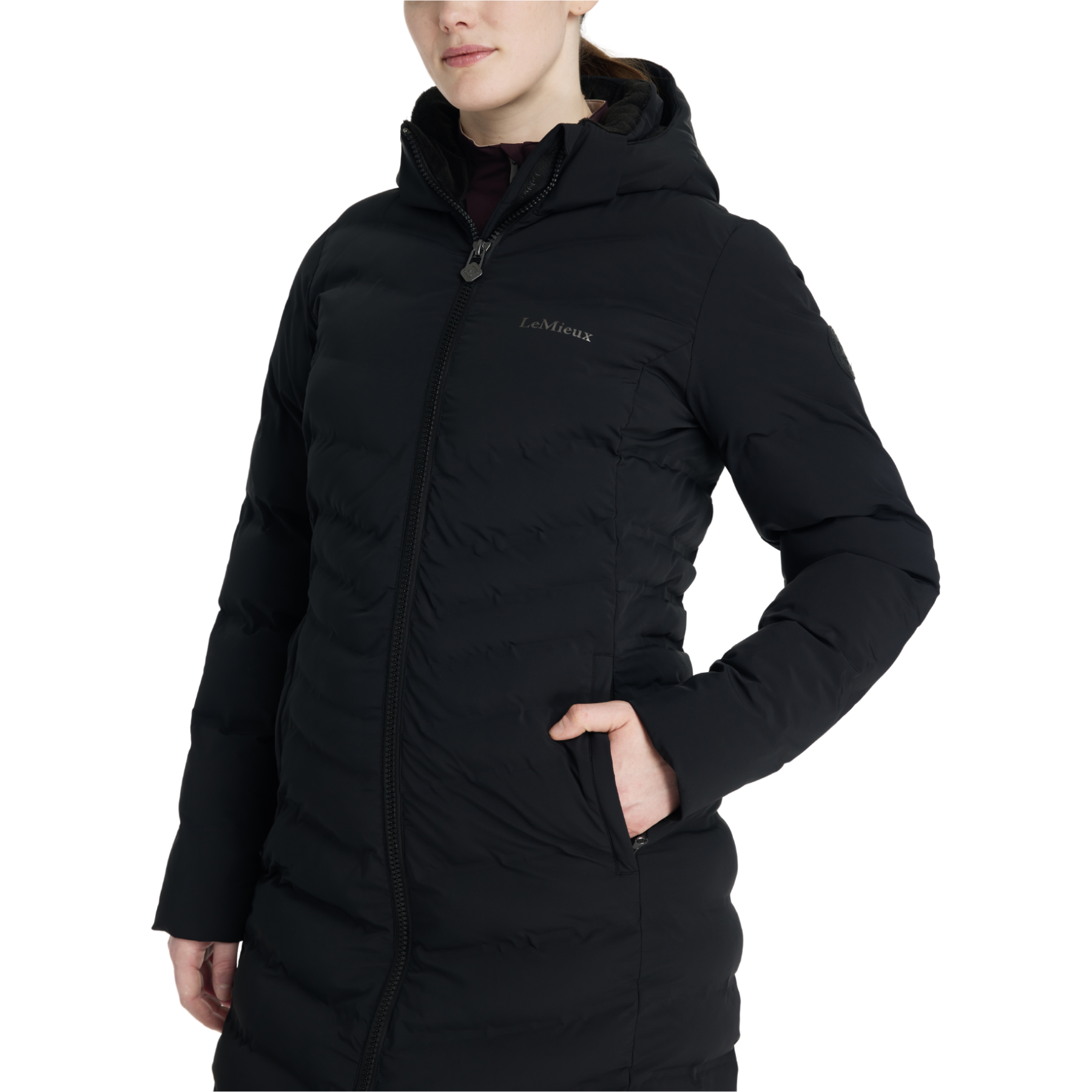 LeMieux Hayley Water Resistant Longline Puffer Coat, Black