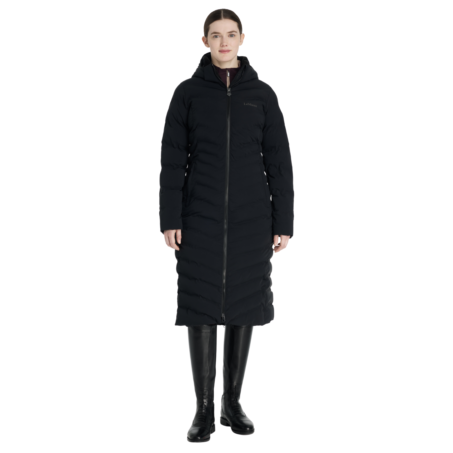 LeMieux Hayley Water Resistant Longline Puffer Coat, Black
