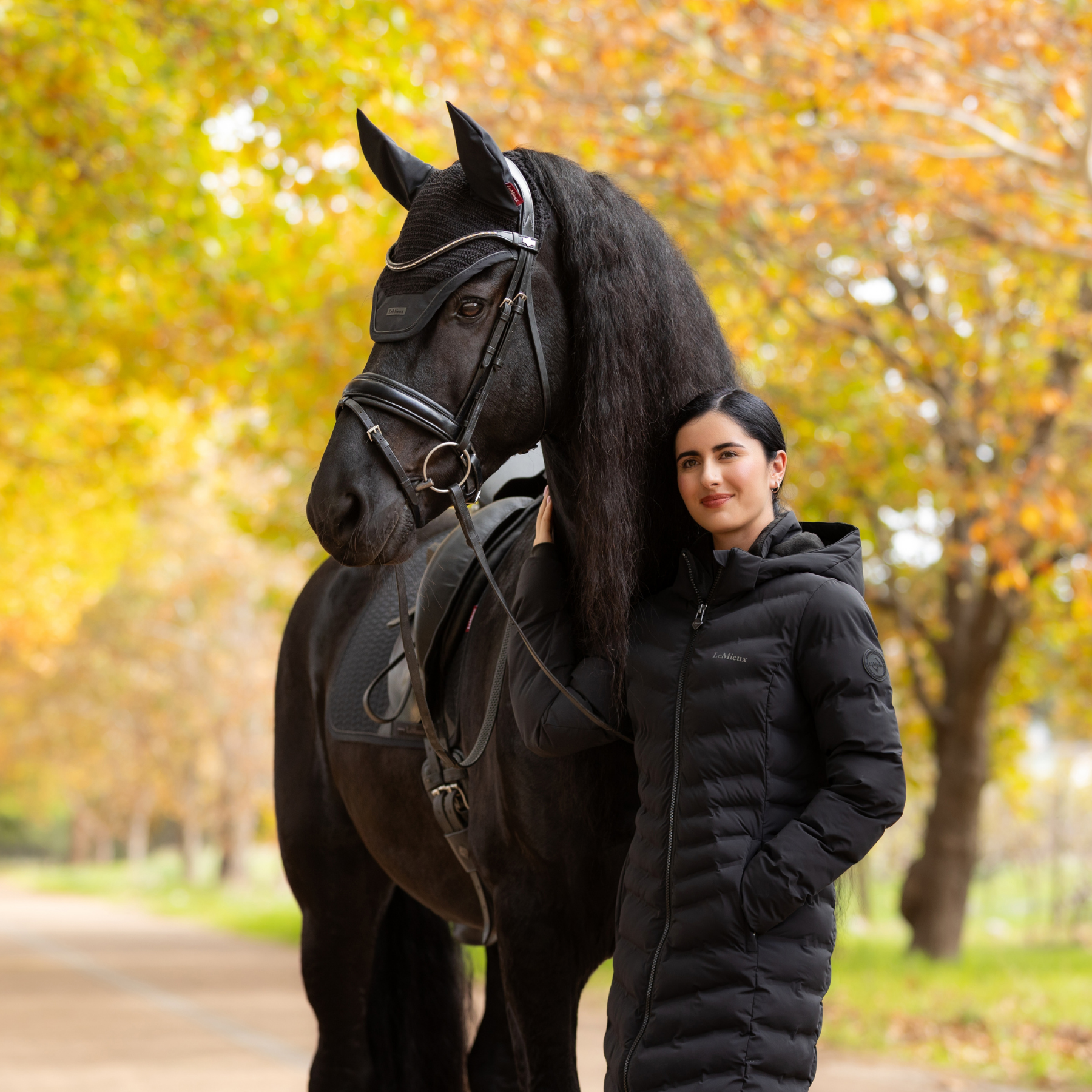 LeMieux Hayley Water Resistant Longline Puffer Coat, Black