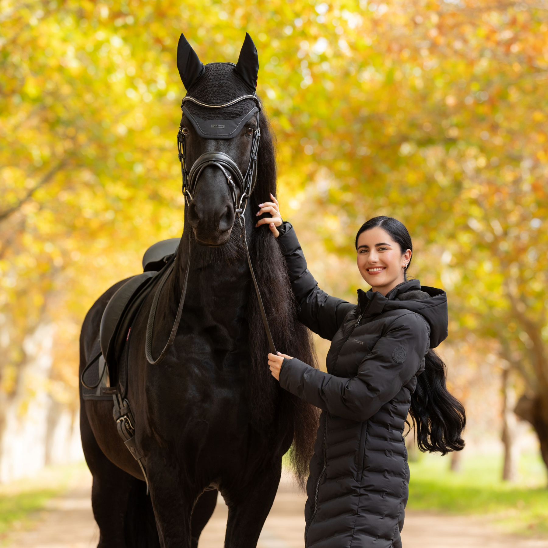 LeMieux Hayley Water Resistant Longline Puffer Coat, Black