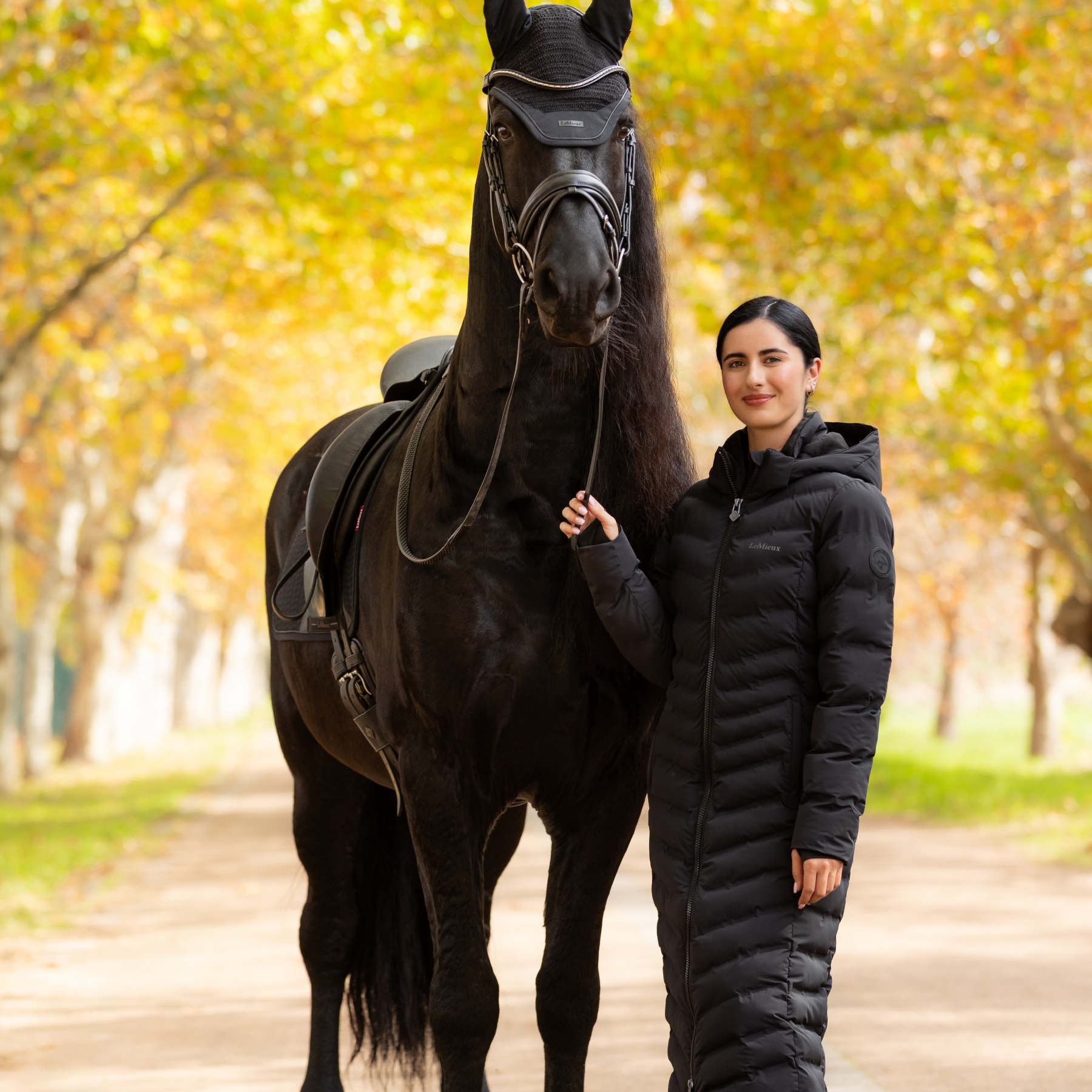 LeMieux Hayley Water Resistant Longline Puffer Coat, Black
