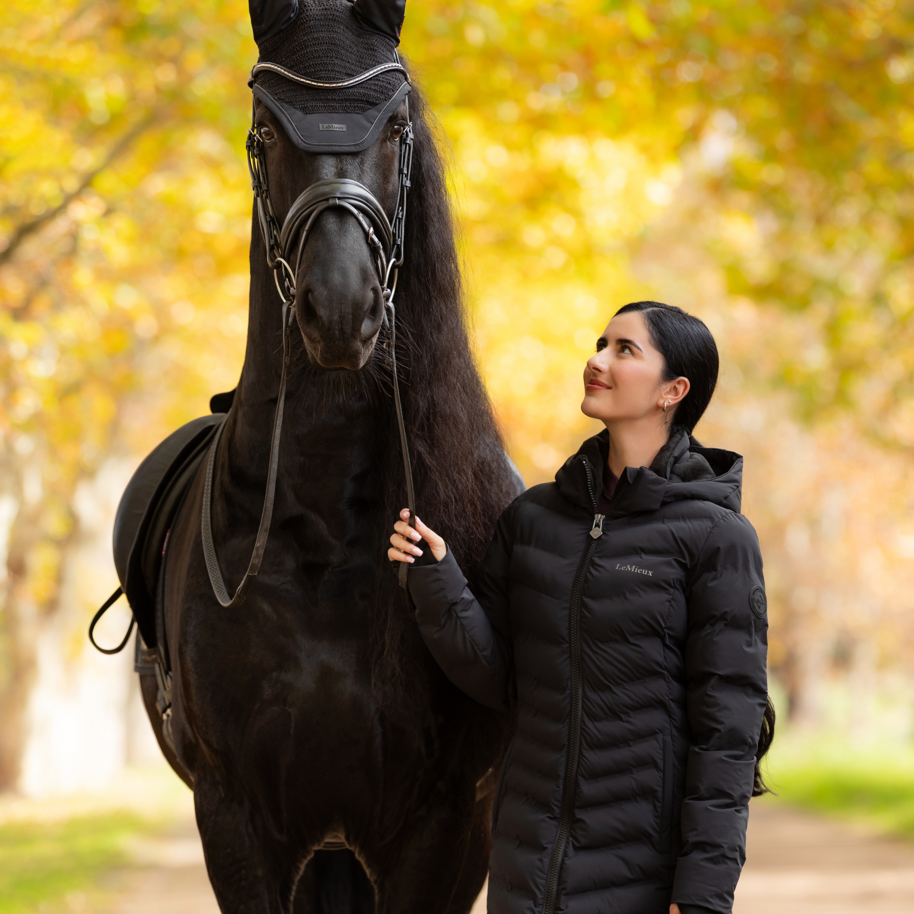 LeMieux Hayley Water Resistant Longline Puffer Coat, Black
