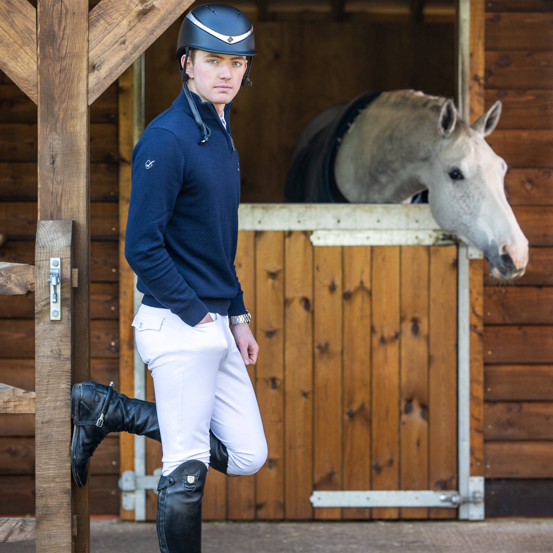 LeMieux Men's Knee Grip Breeches, White