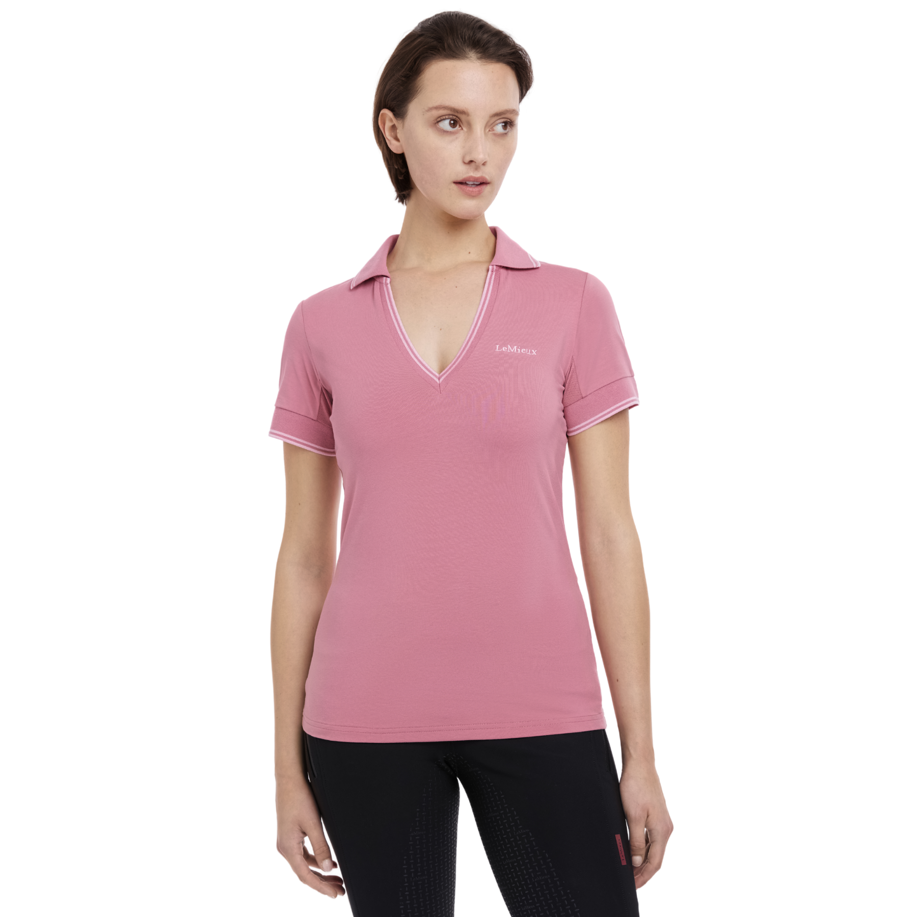 LeMieux Serena Ladies Short Sleeve Sports Polo, Peony