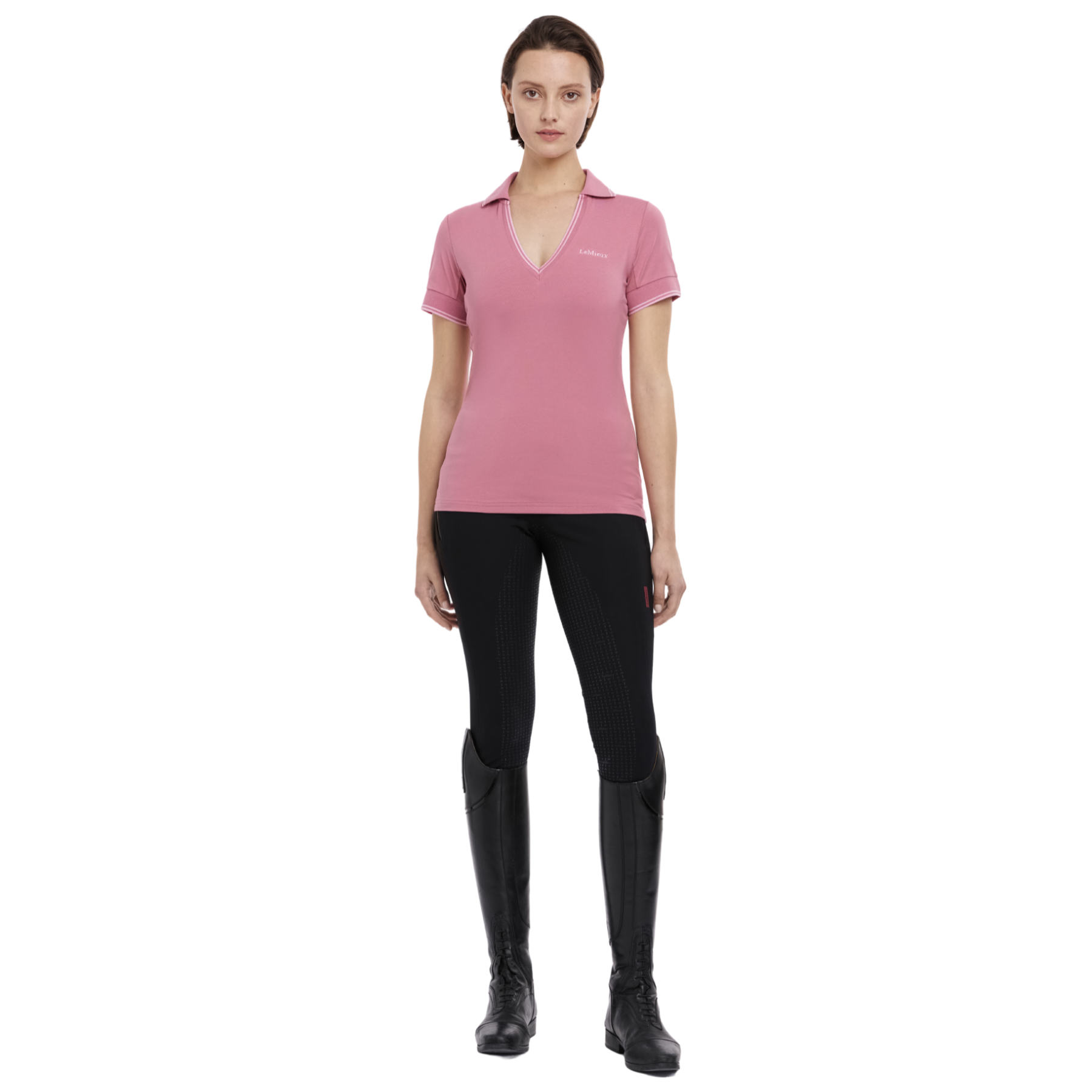 LeMieux Serena Ladies Short Sleeve Sports Polo, Peony