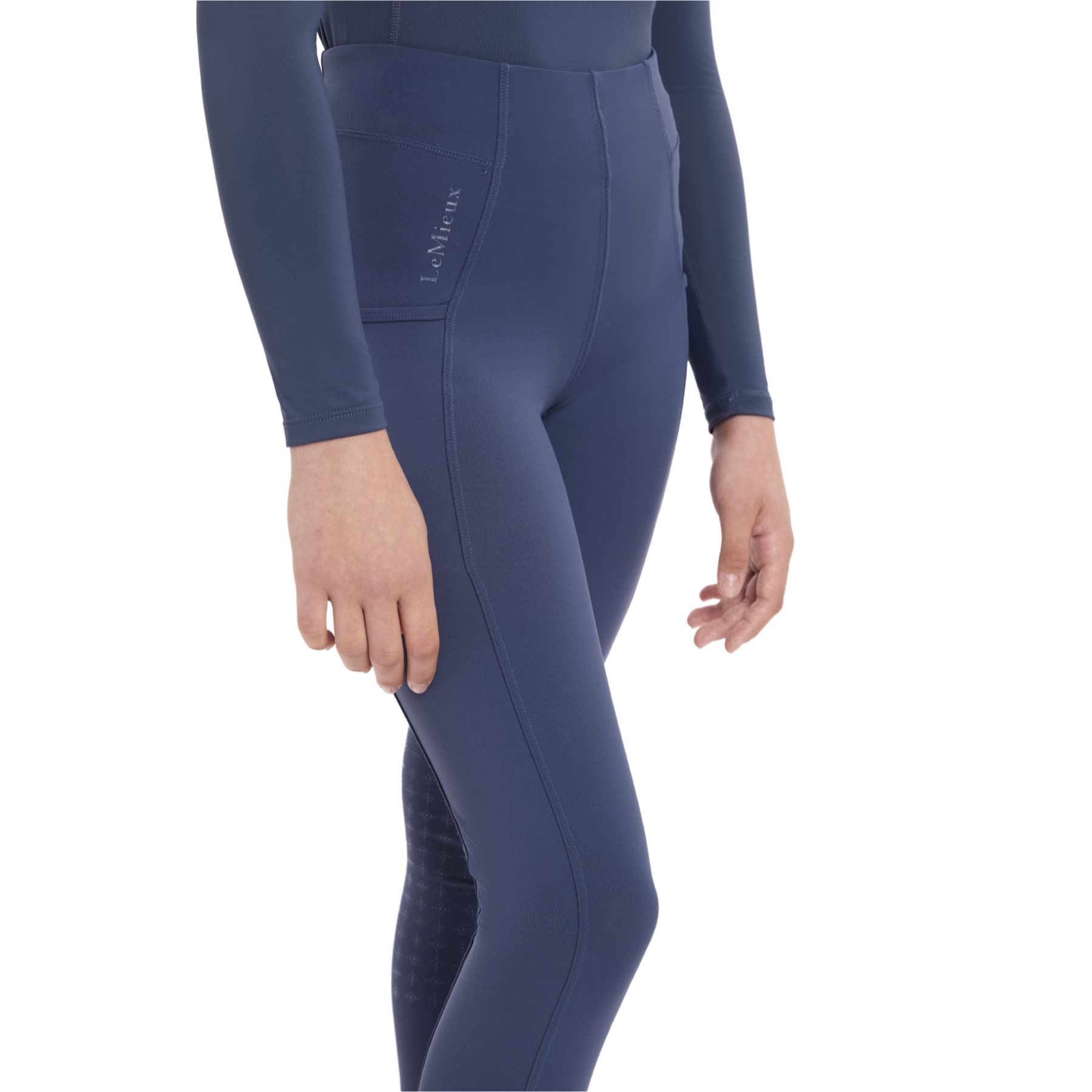 LeMieux Young Rider Orla Pull On Leggings, Dusk Blue
