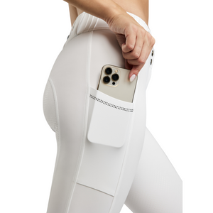Montar MoZuna REFINED Breeches w. Pintucks and Gun Metal Crystals, White