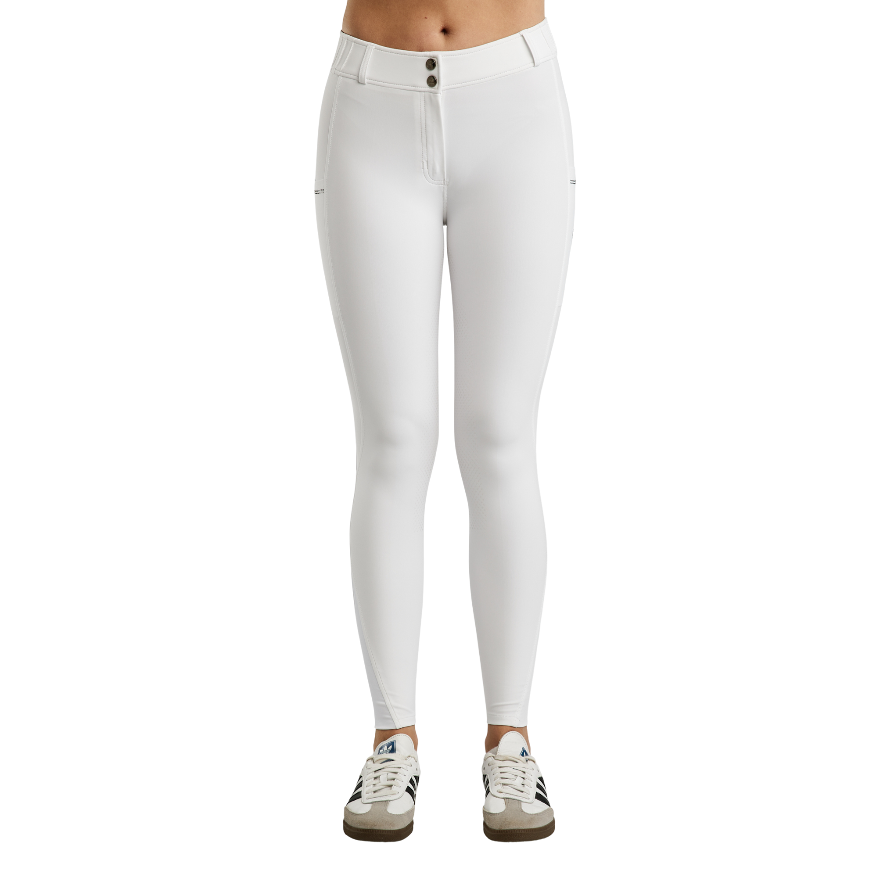 Montar MoZuna REFINED Breeches w. Pintucks and Gun Metal Crystals, White