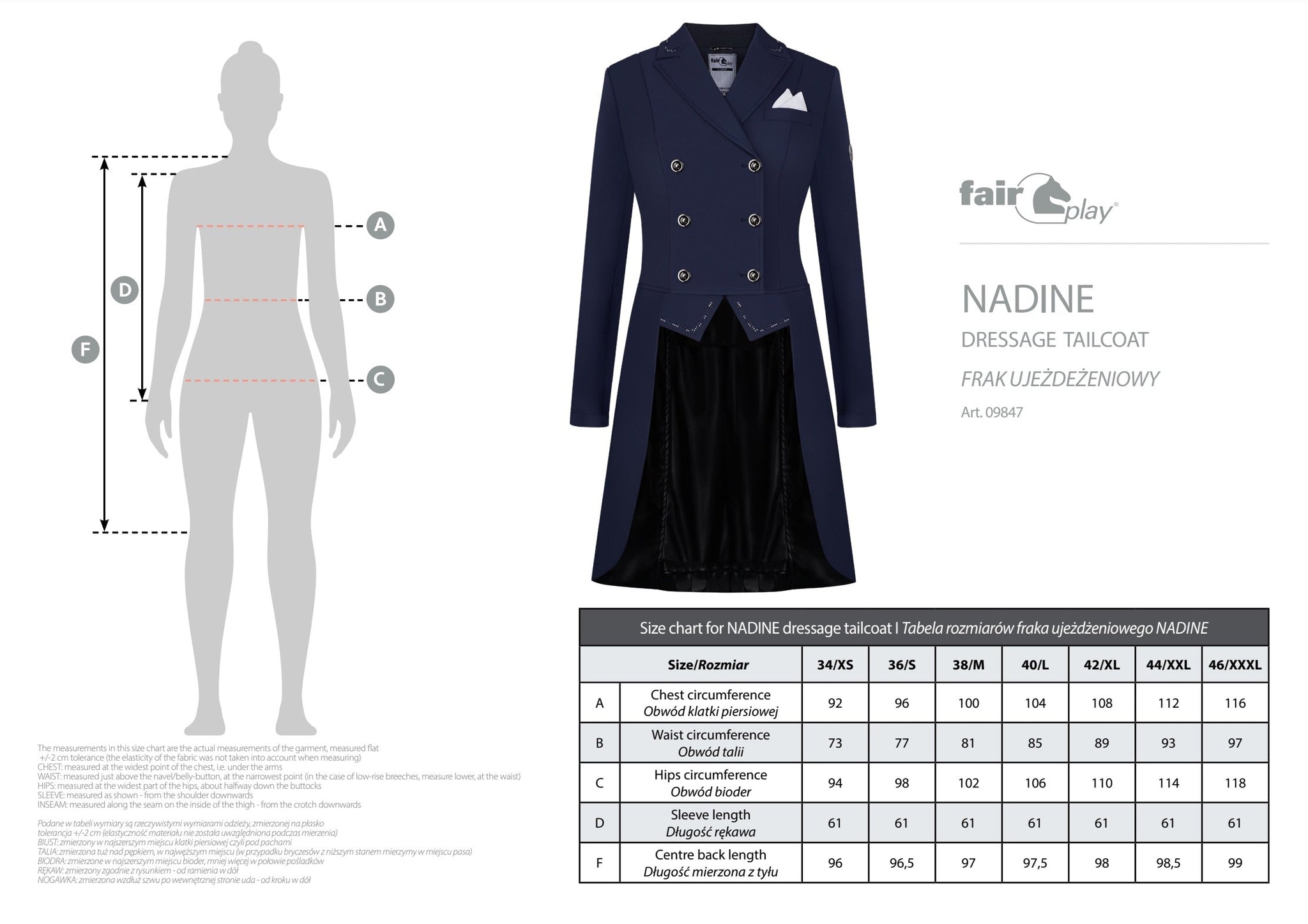 Fair Play Ladies Dressage Tailcoat NADINE, Black