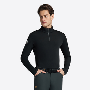 RG Jersey Fleece Long Sleeve Zip Training Shirt, Black