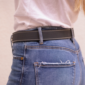 Pénélope Signature Perforated Belt, Navy