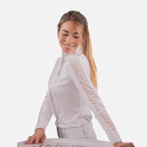 Pénélope Las Honey Ladies Long Sleeve Competition Shirt, White