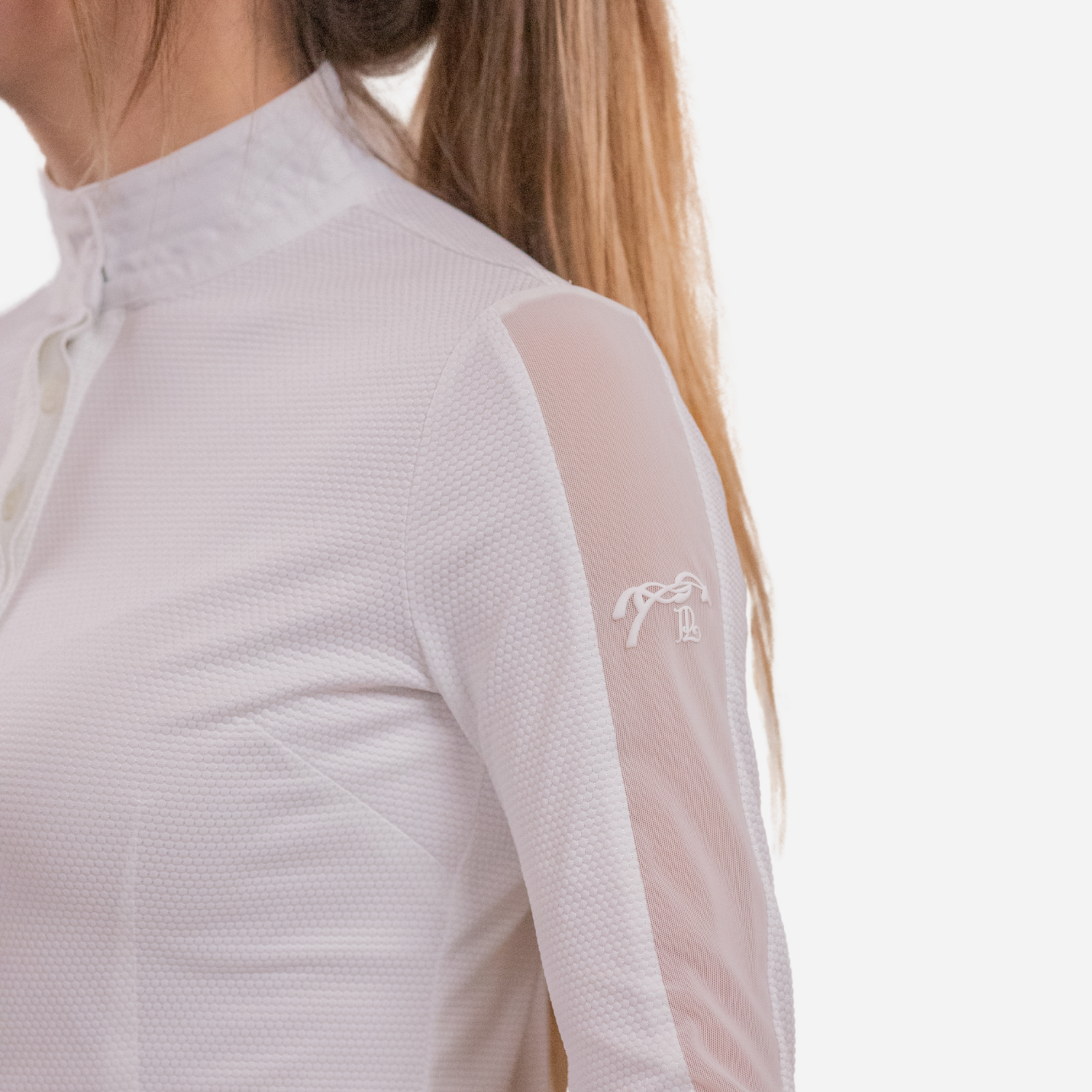 Pénélope Las Honey Ladies Long Sleeve Competition Shirt, White